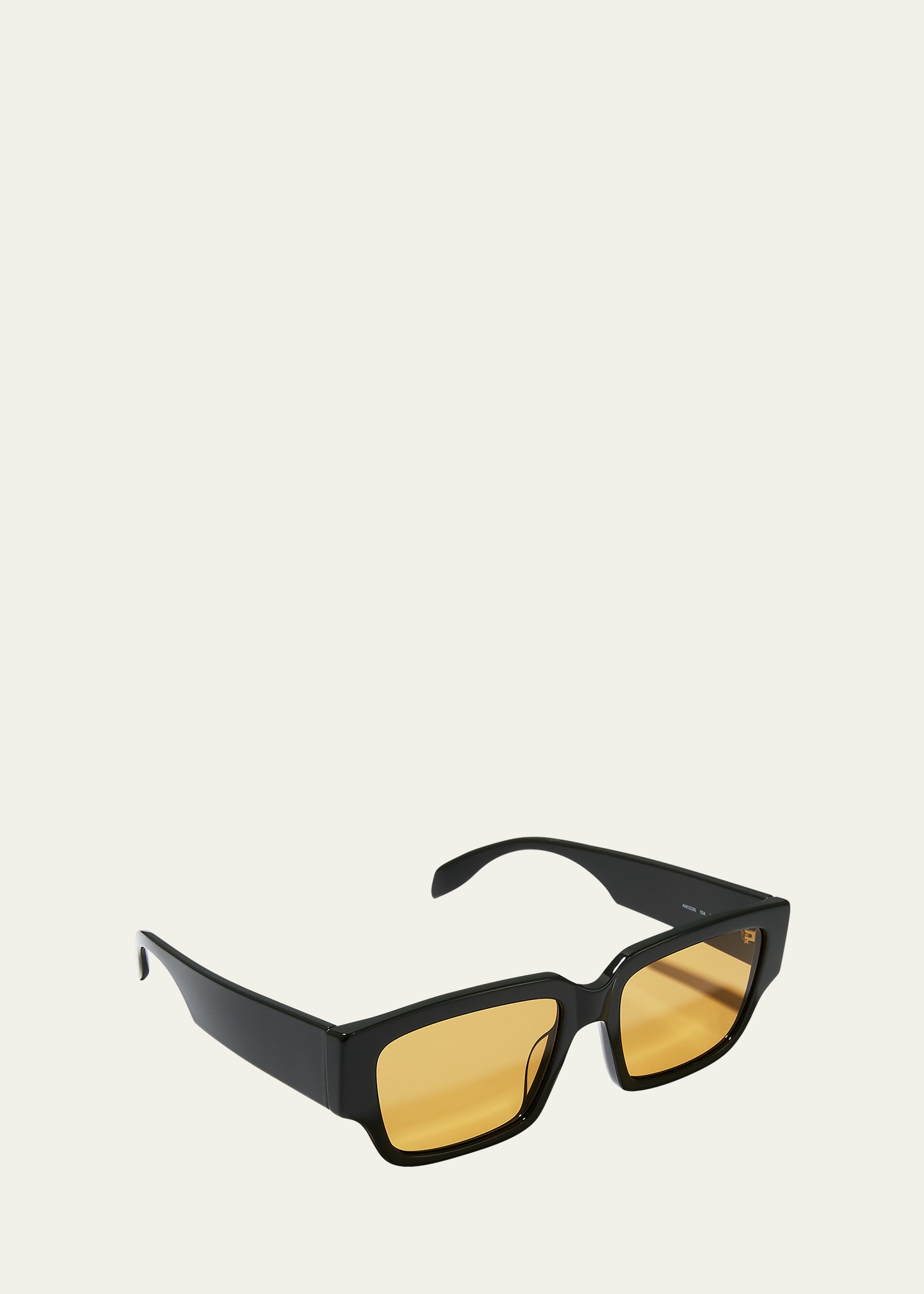 Alexander Mcqueen Graffiti Logo Square Acetate Sunglasses In Shiny Black