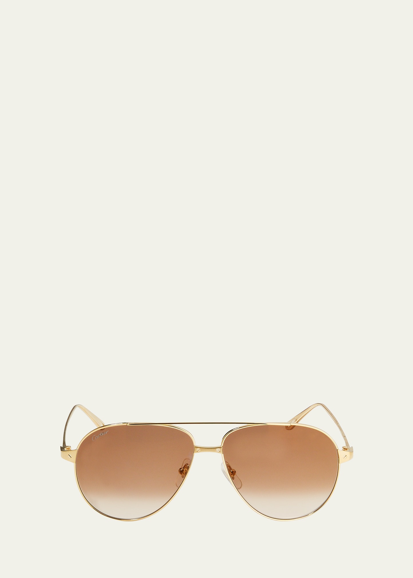 Cartier 59mm Aviator Sunglasses In Golden
