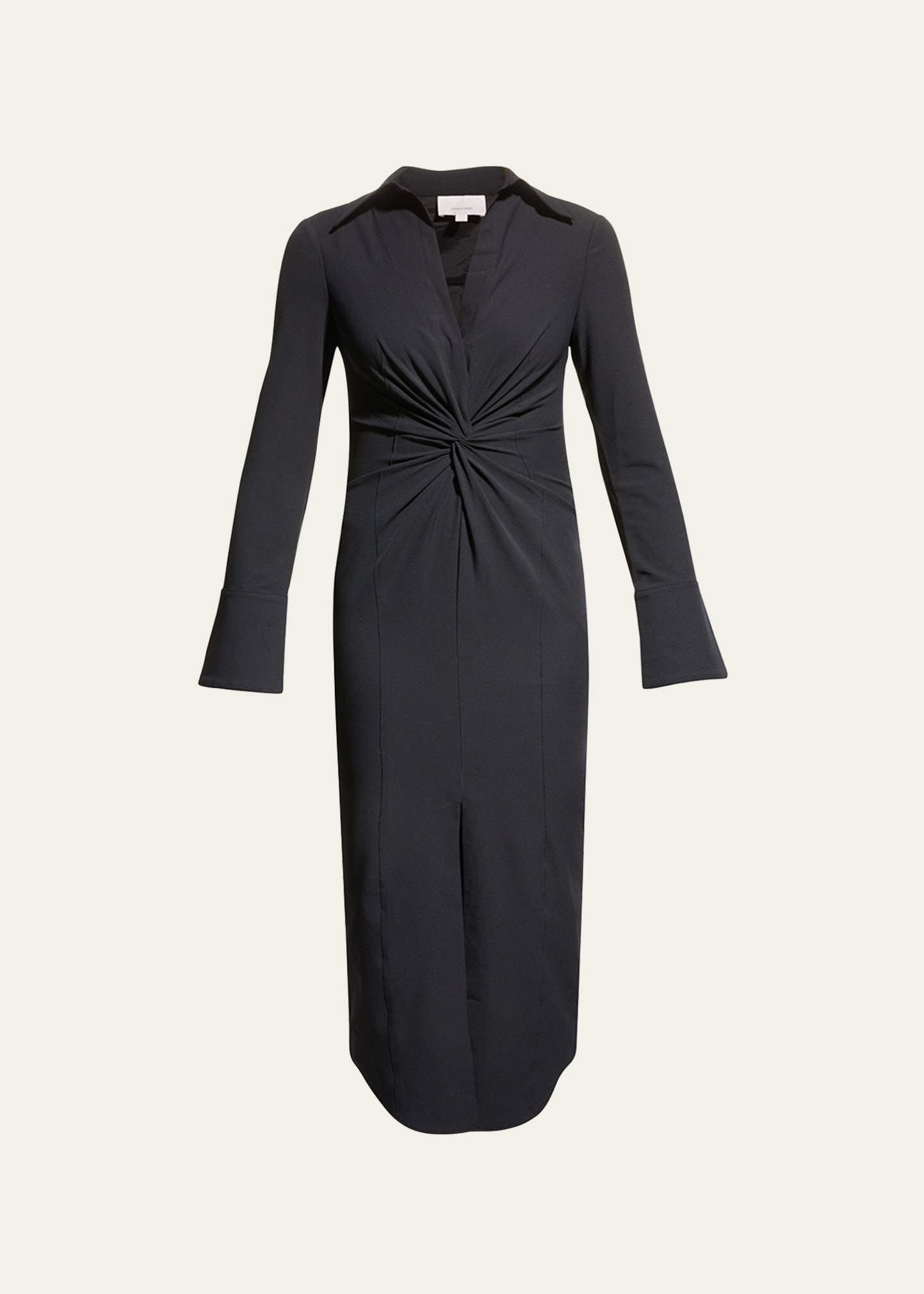 Shop Cinq À Sept Mckenna Collared Midi Dress In Black