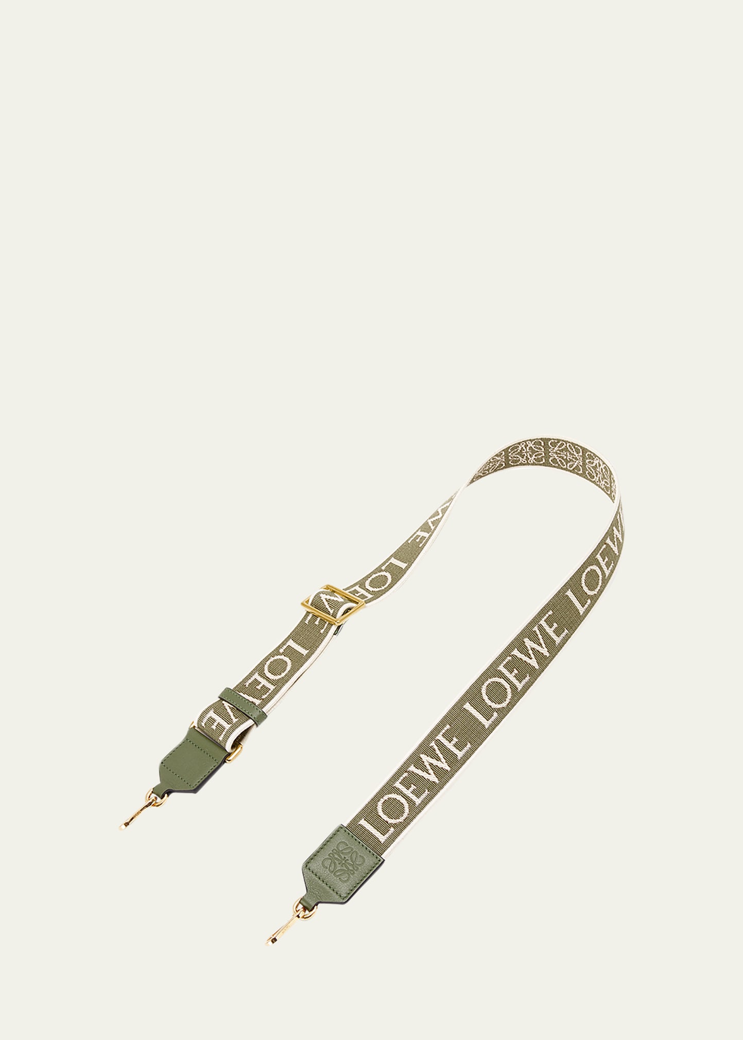 Loewe Anagram Jacquard Crossbody Strap In Avocado Green