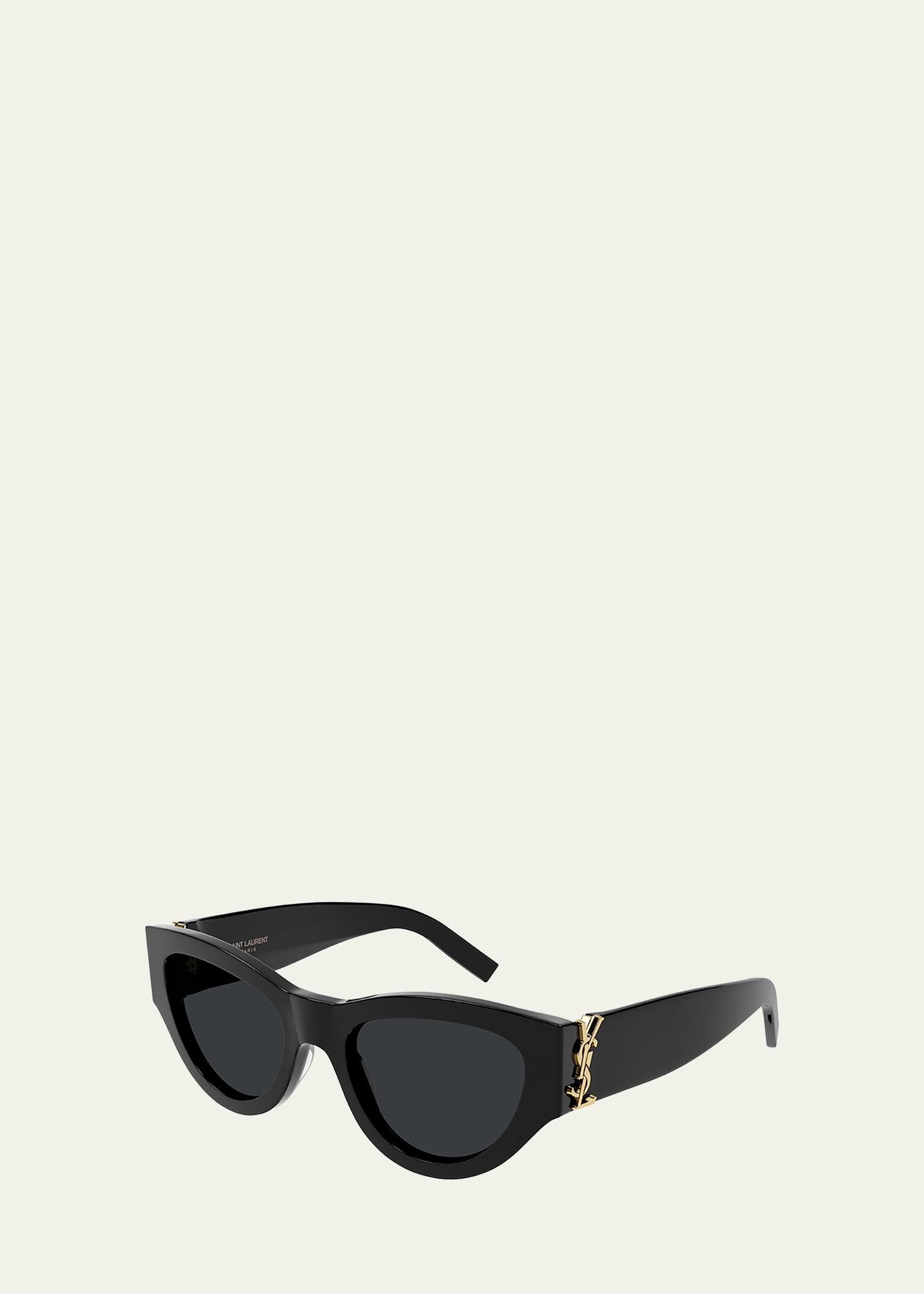 Saint Laurent Ysl Acetate Cat-eye Sunglasses In Shiny Black