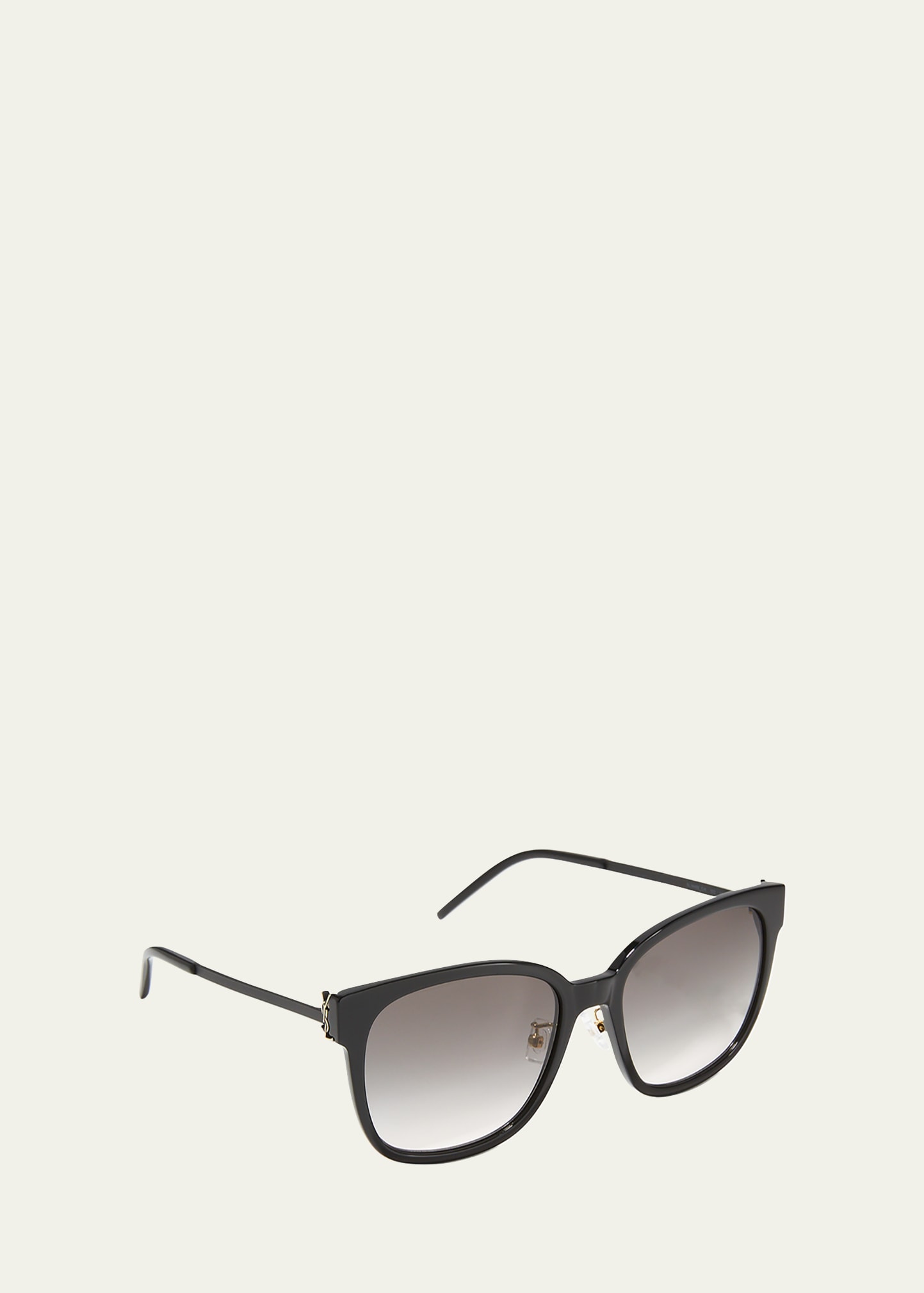 Saint Laurent Ysl Acetate Cat-eye Sunglasses In Shiny Black
