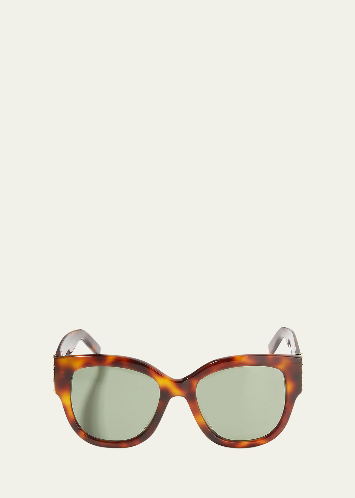 Saint Laurent Ysl Oversized Acetate Cat-eye Sunglasses In Medium Havana