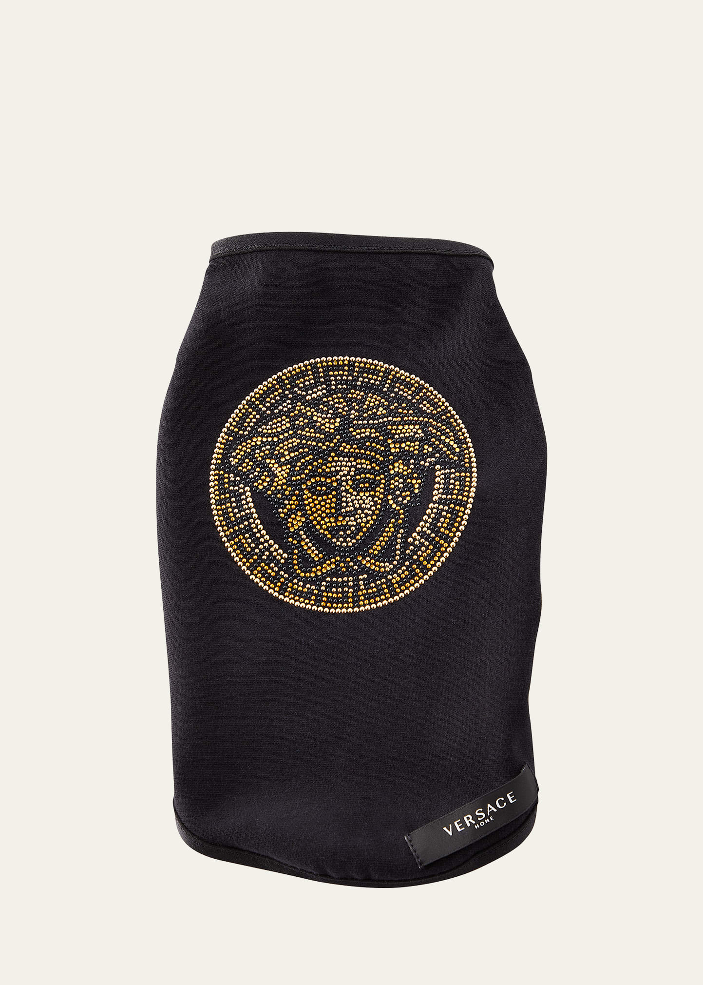 Versace Dog Sweater With Crystal Medusa In Nero
