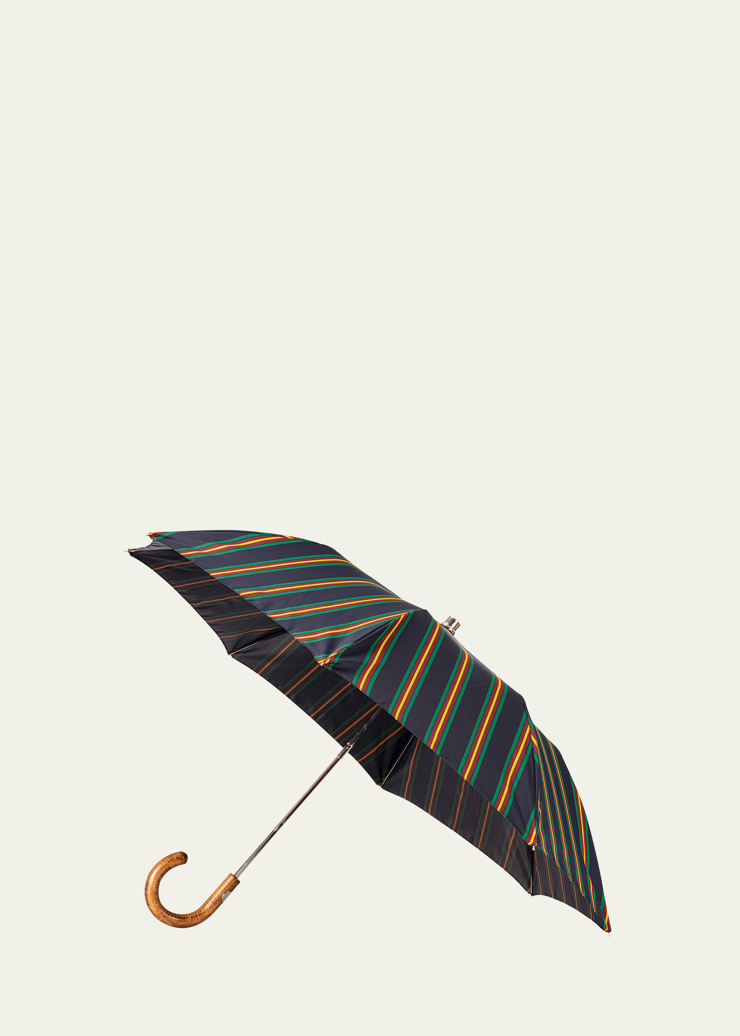 Bergdorf Goodman Men's Stripe Folding Umbrella In Blue