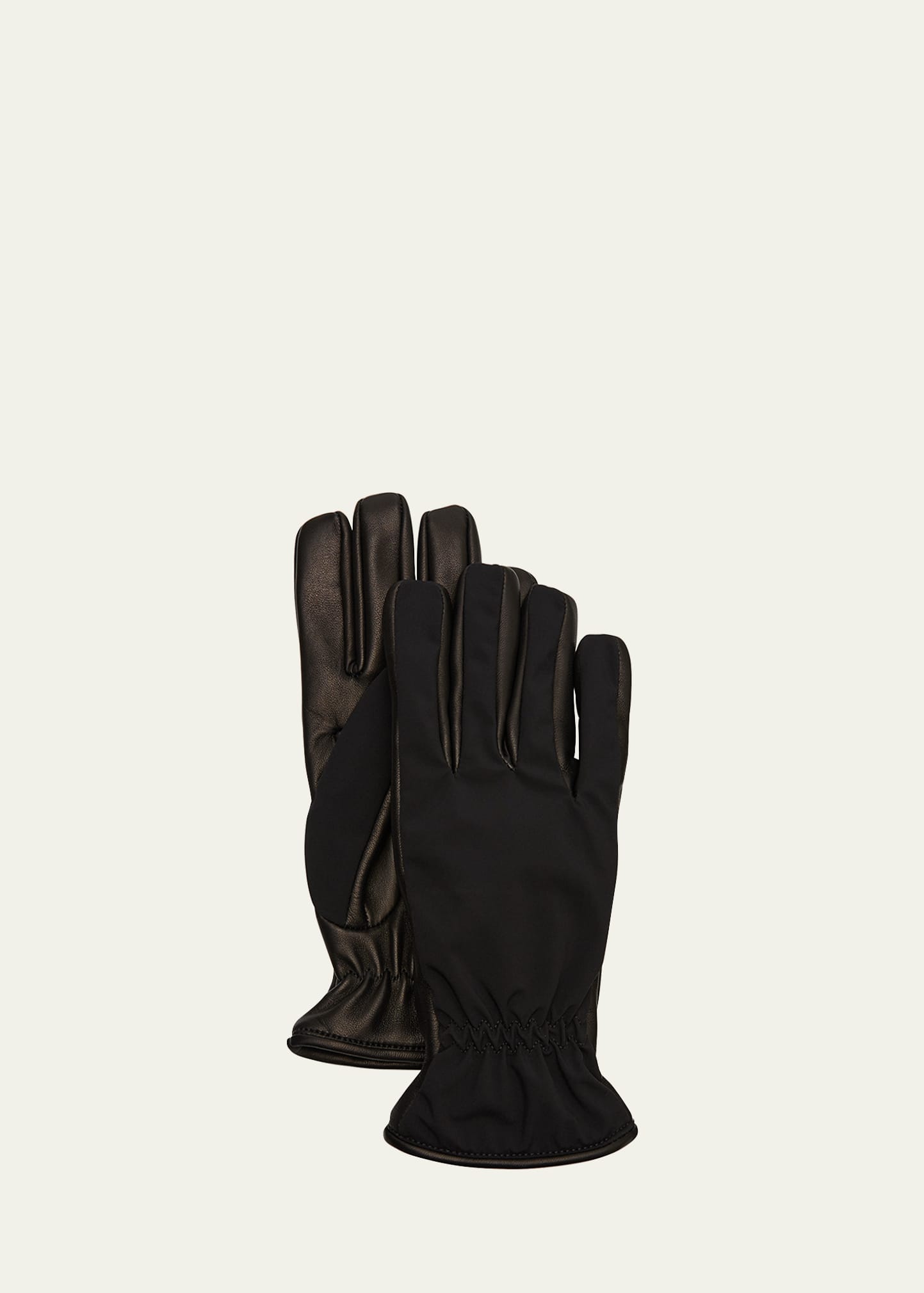 Men's Tonal Leather/Suede Gloves