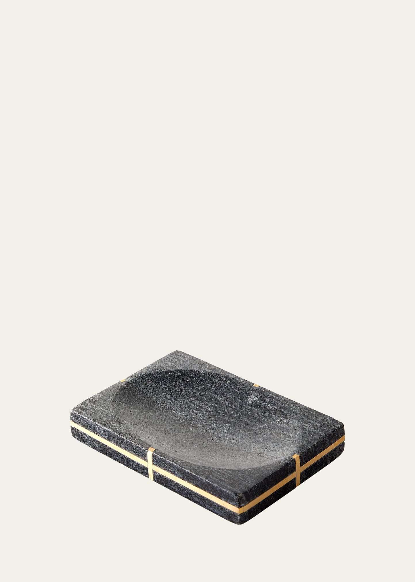 Kassatex Palais Marble Soap Dish In Midnight Black