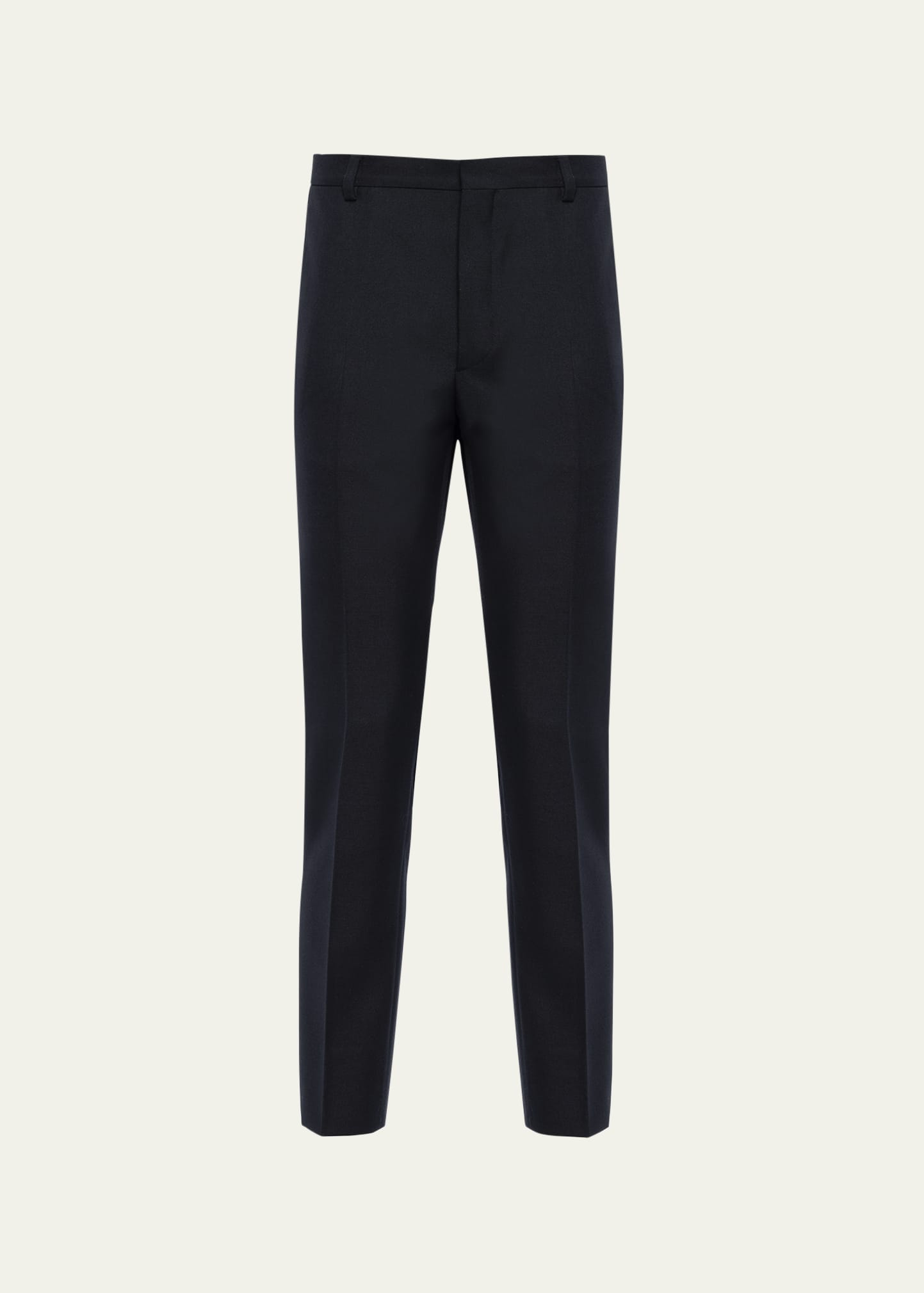 Prada Wool Stretch Pant With Pockets And Loops In Bleu