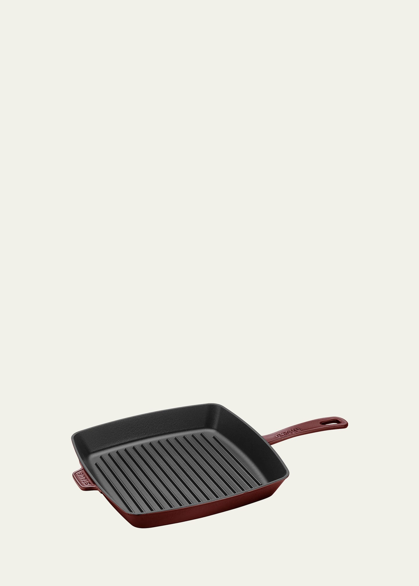 Staub Cast Iron 12-inch Square Grill Pan In Burgundy