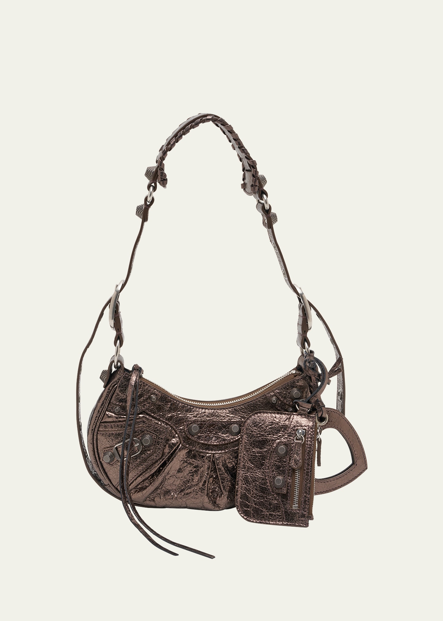 Balenciaga Le Cagole Xs Leather Shoulder Bag In Brown