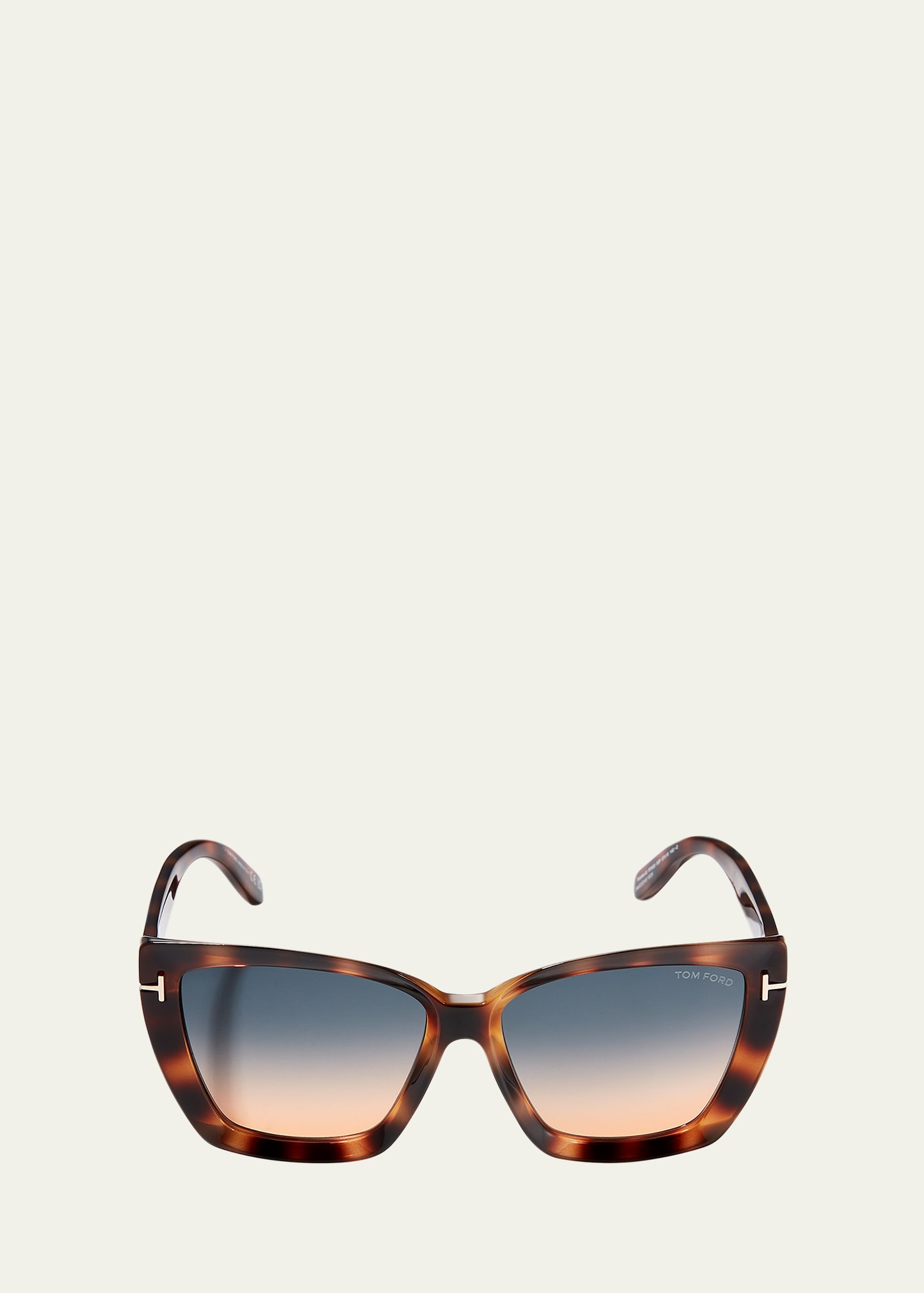 Tom Ford Scarlet Square Injection Plastic Sunglasses In Brown / Green
