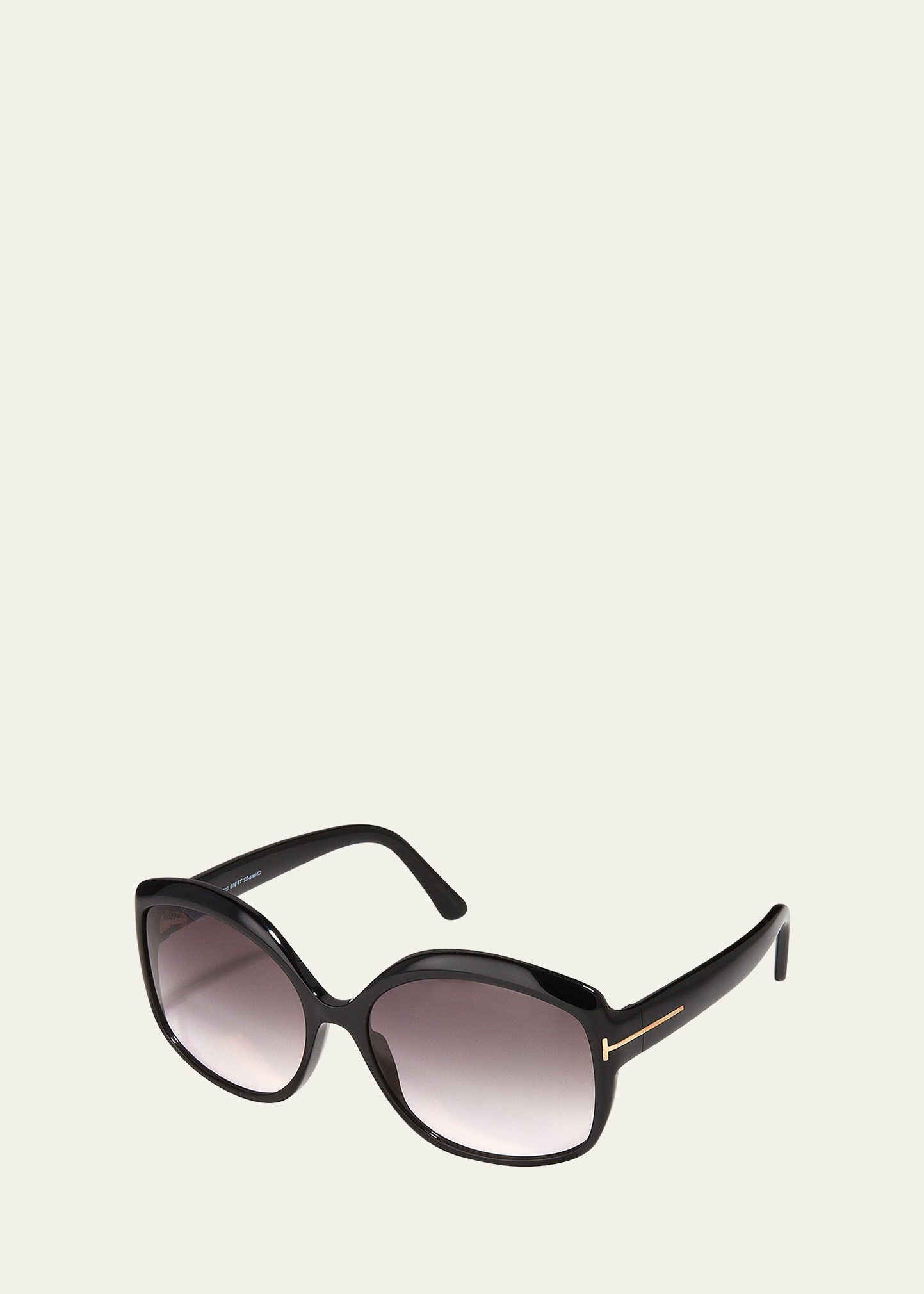 Shop Tom Ford Chiara Round Acetate Sunglasses In Black / Grey