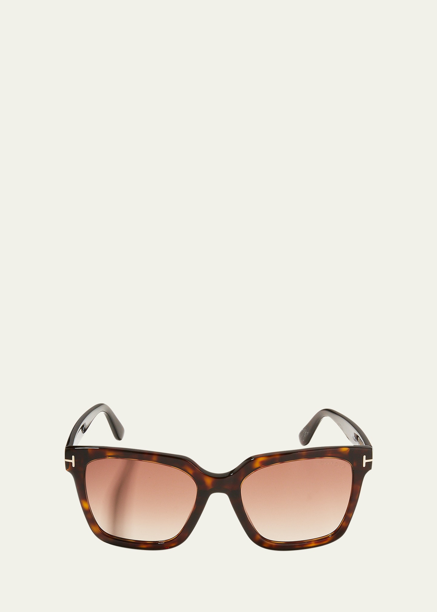 Shop Tom Ford Selby Square Acetate Sunglasses In Brown