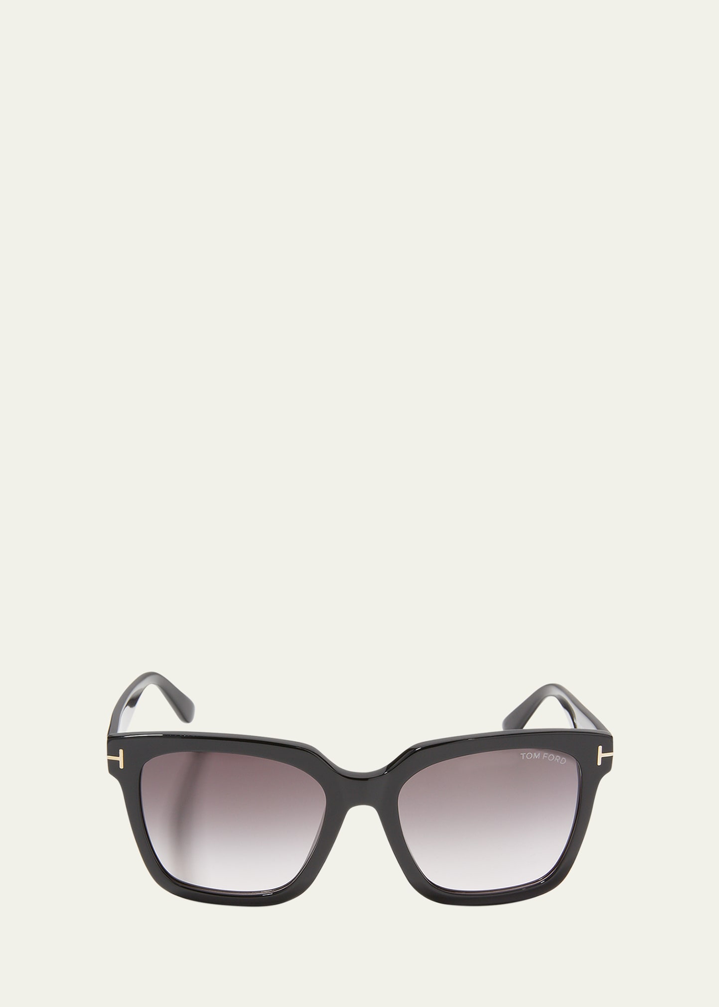 Tom Ford Selby Square Plastic Sunglasses In Black / Grey