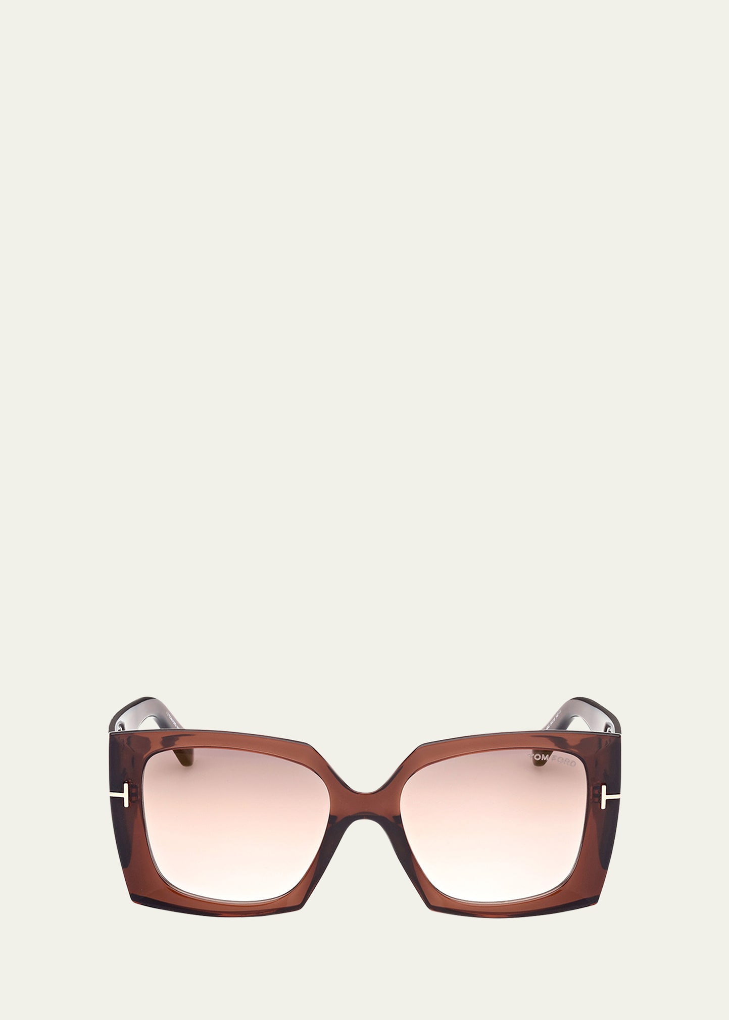 Shop Tom Ford Jacquetta Square Injection Plastic Sunglasses In Brown