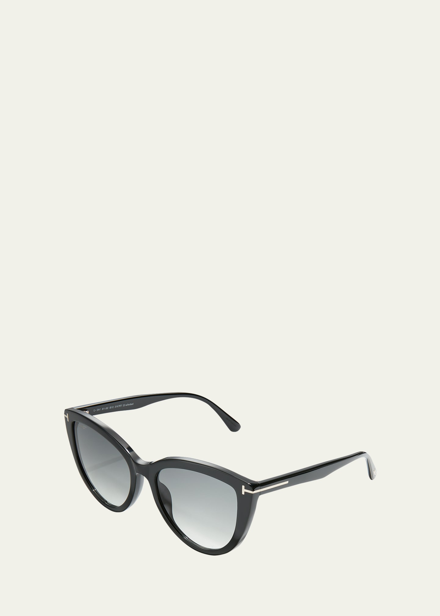 Tom Ford Isabella Plastic Cat-eye Sunglasses In 01b Black/grey