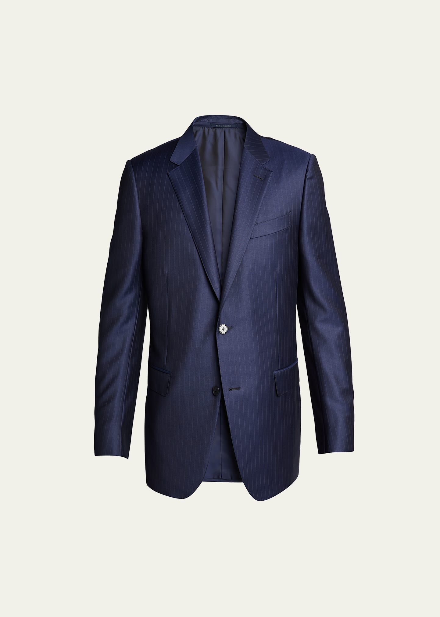 Zegna Men's Tonal Pinstripe Wool Suit In Navy Stripe