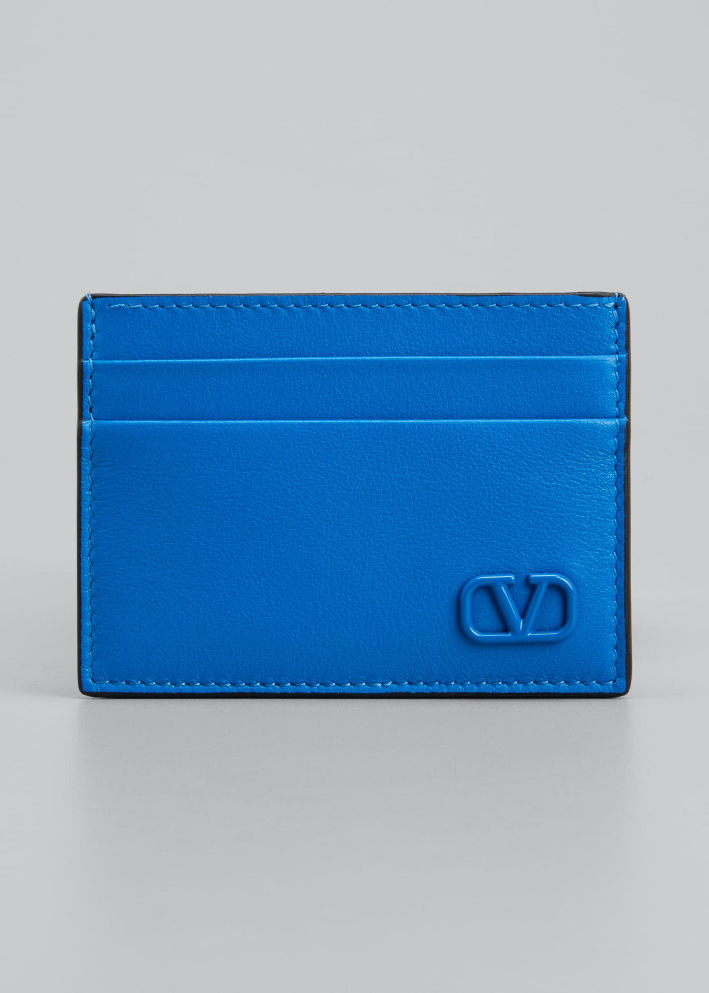 Valentino Garavani Men's Vlogo Small Card Holder In Brt Blue