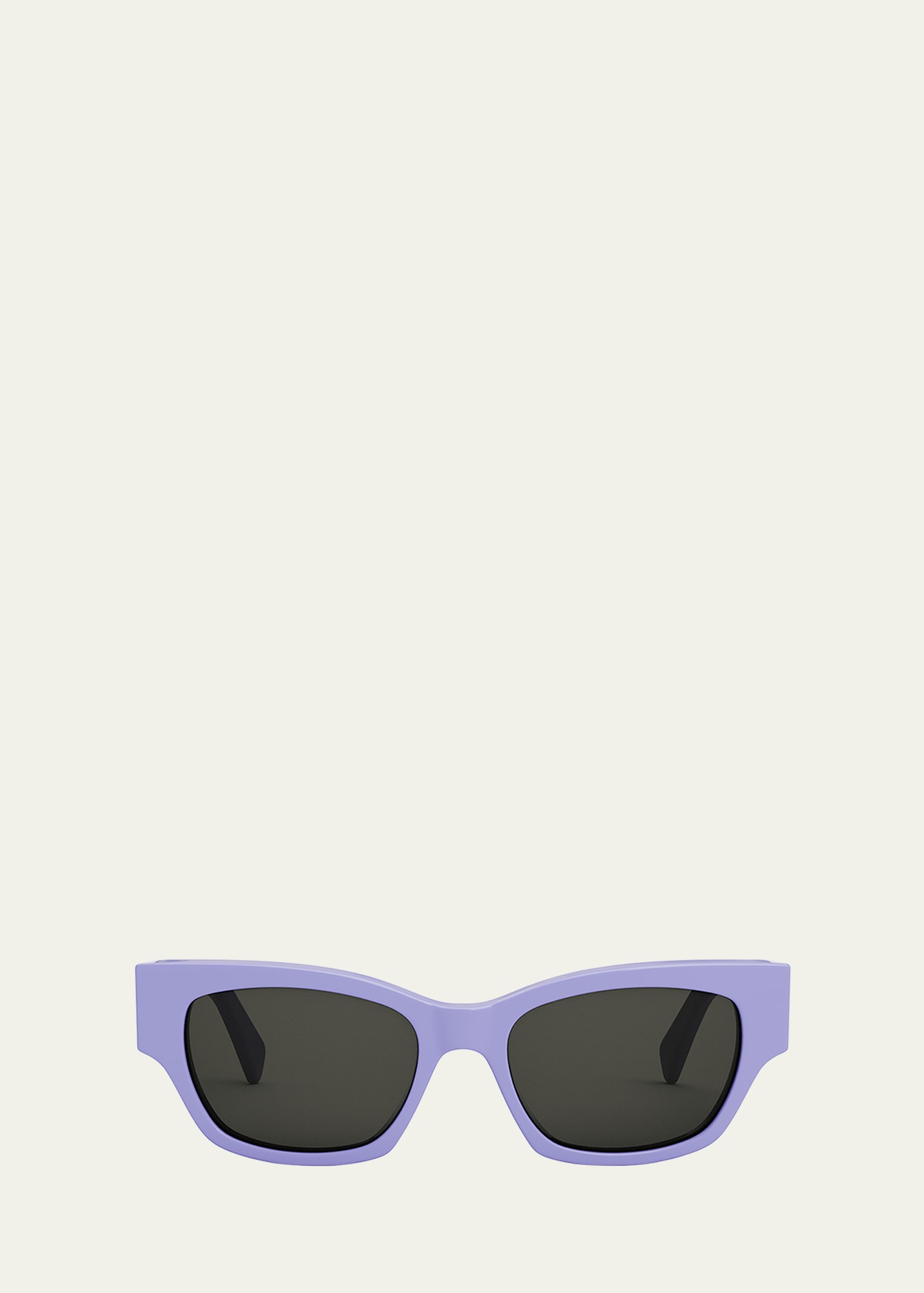 Celine Rectangle Acetate Sunglasses In Shiny Lilac Smoke