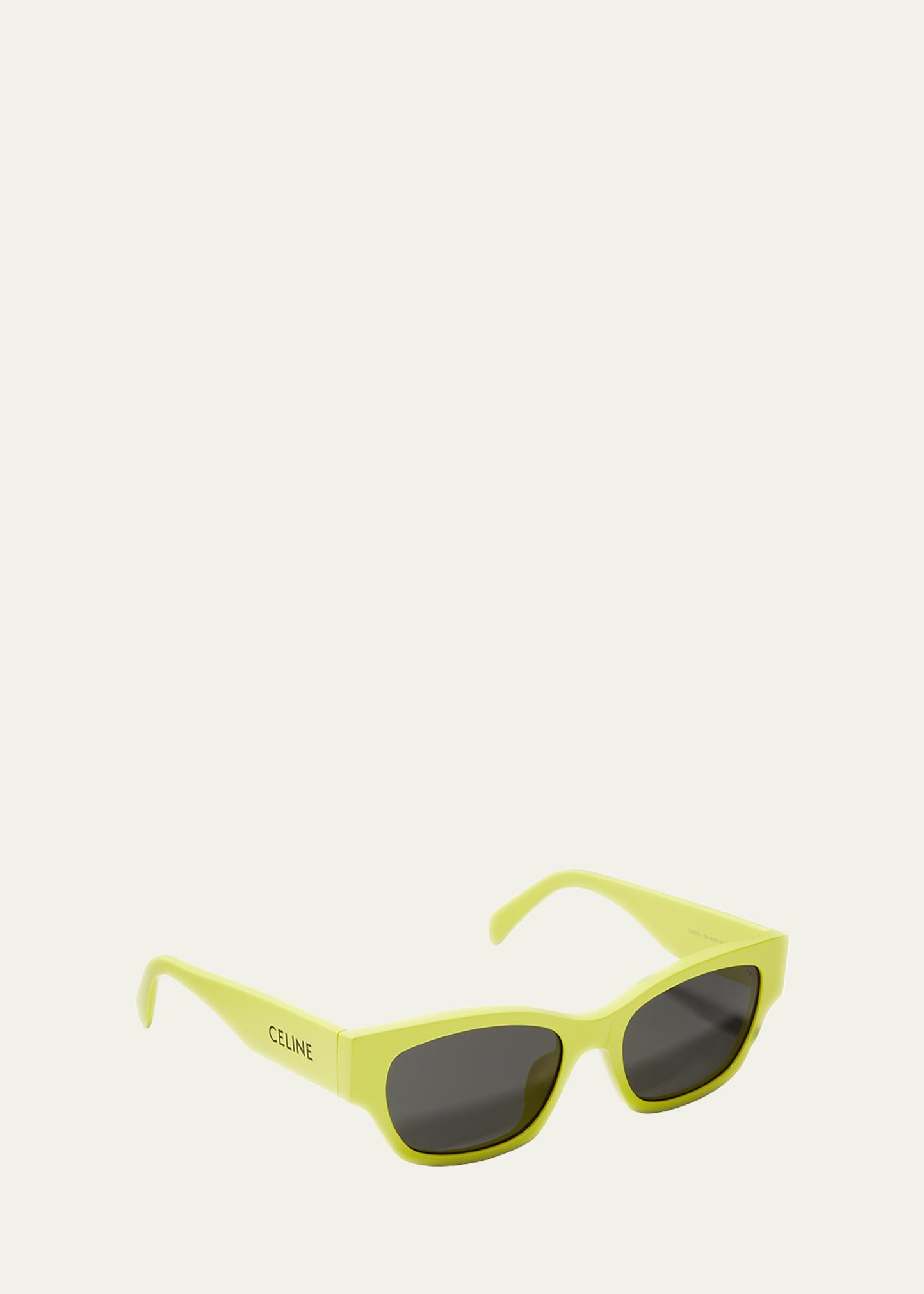 Celine Rectangle Acetate Sunglasses In Slt Grn