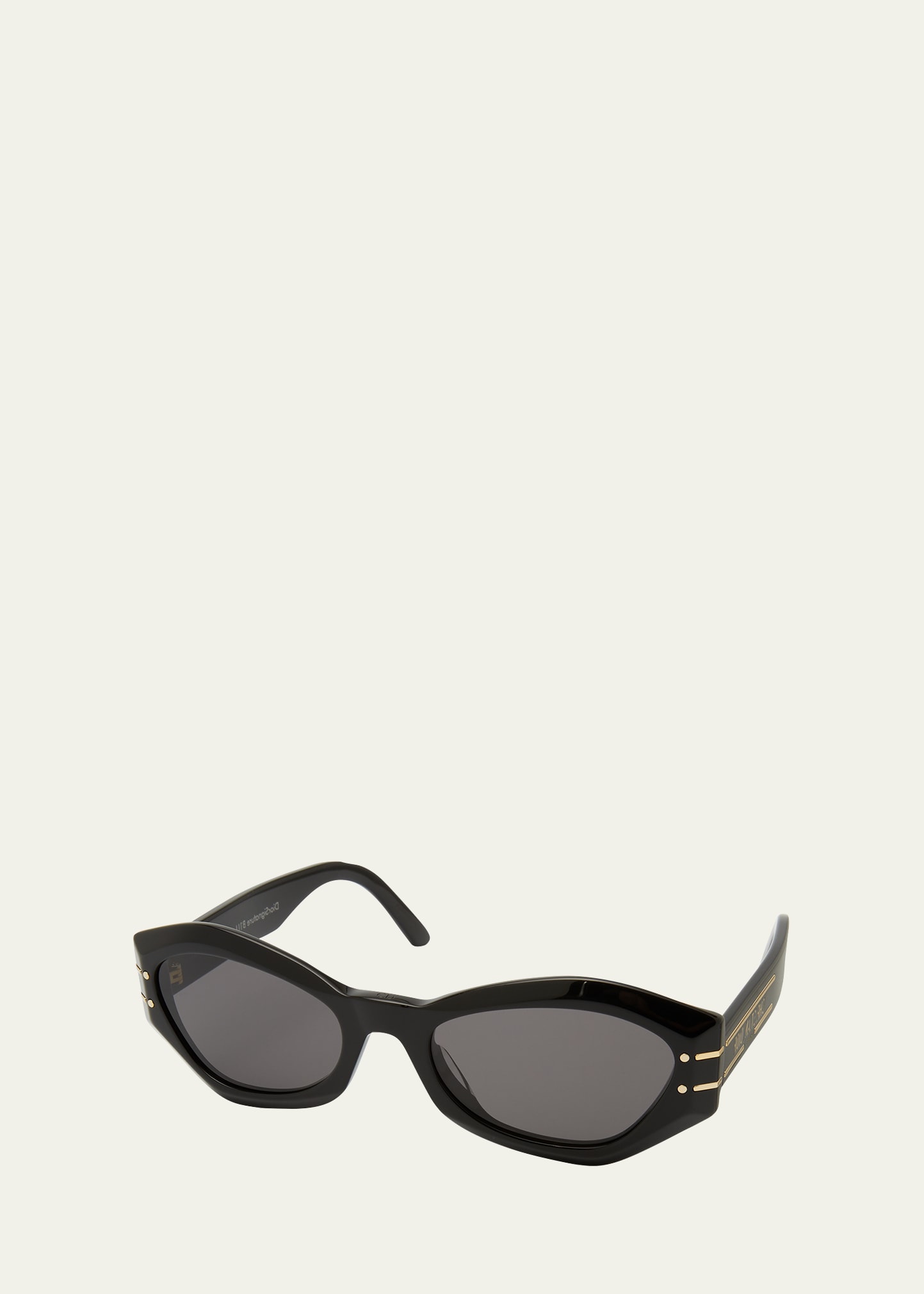 Dior Geometric Acetate Cat-eye Sunglasses In Shiny Black