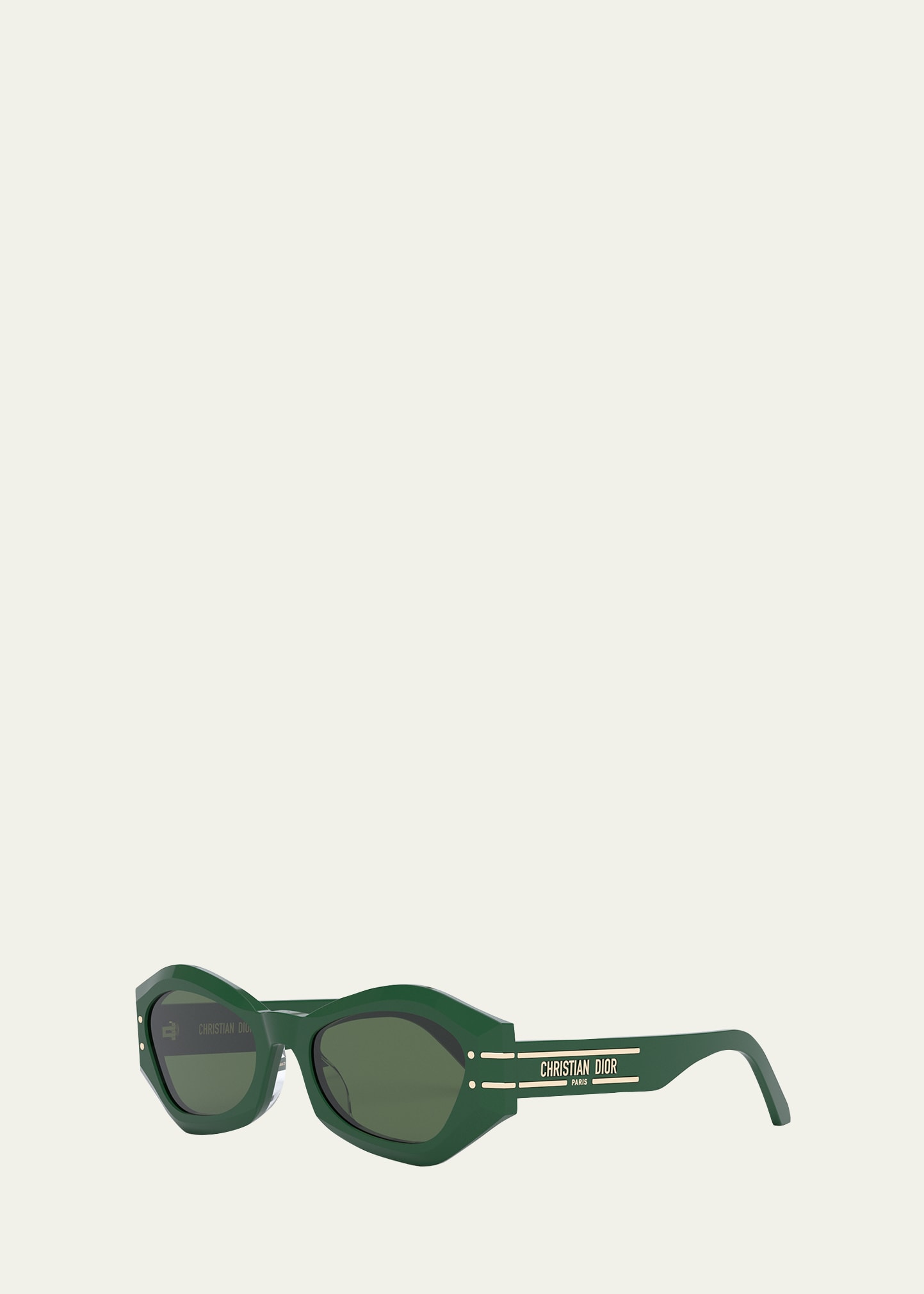 Dior Geometric Acetate Cat-eye Sunglasses In Shiny Dark Green