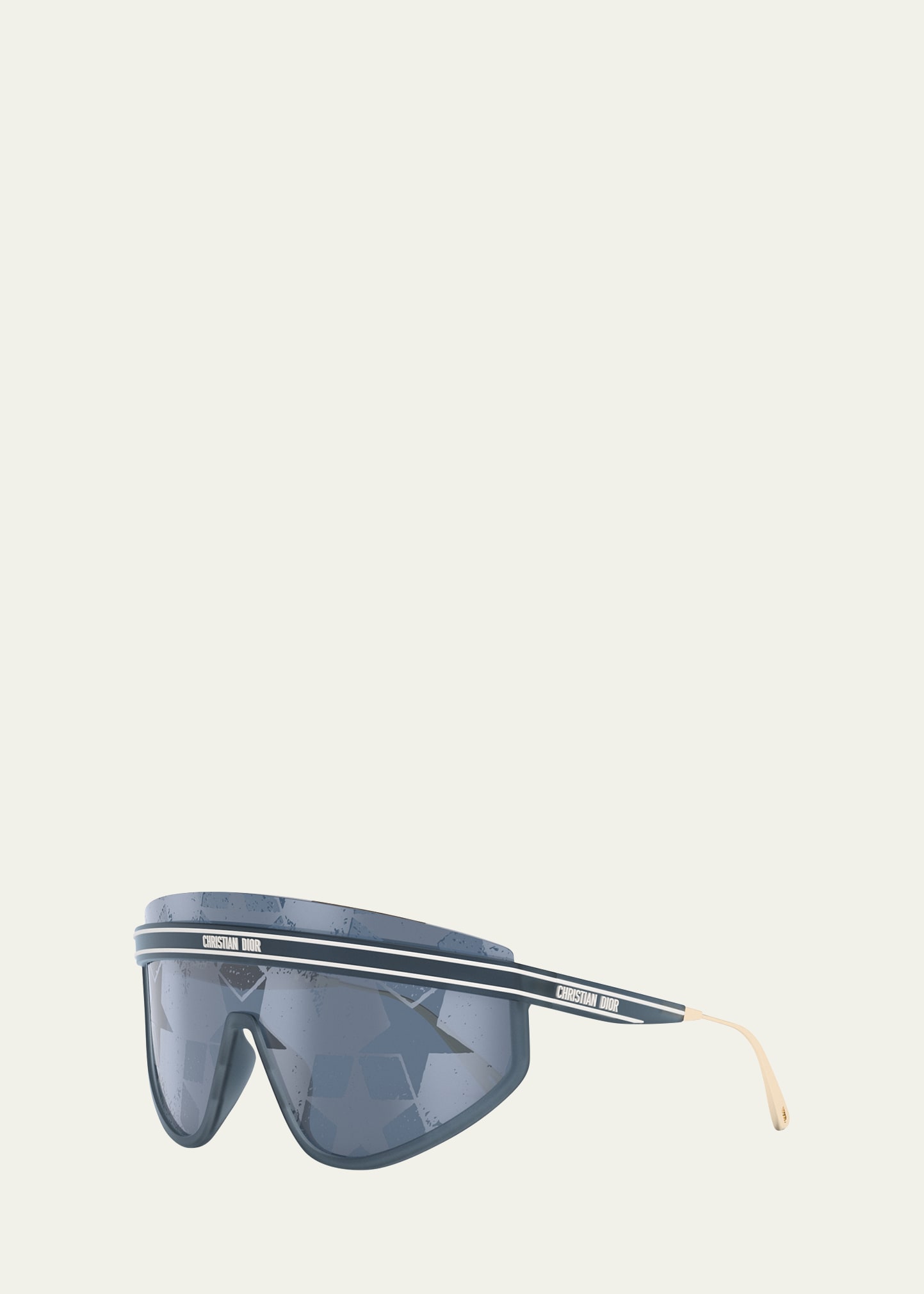Dior Club M2u Monogram Wrap Injection Plastic-metal Shield Sunglasses In Matte Blue