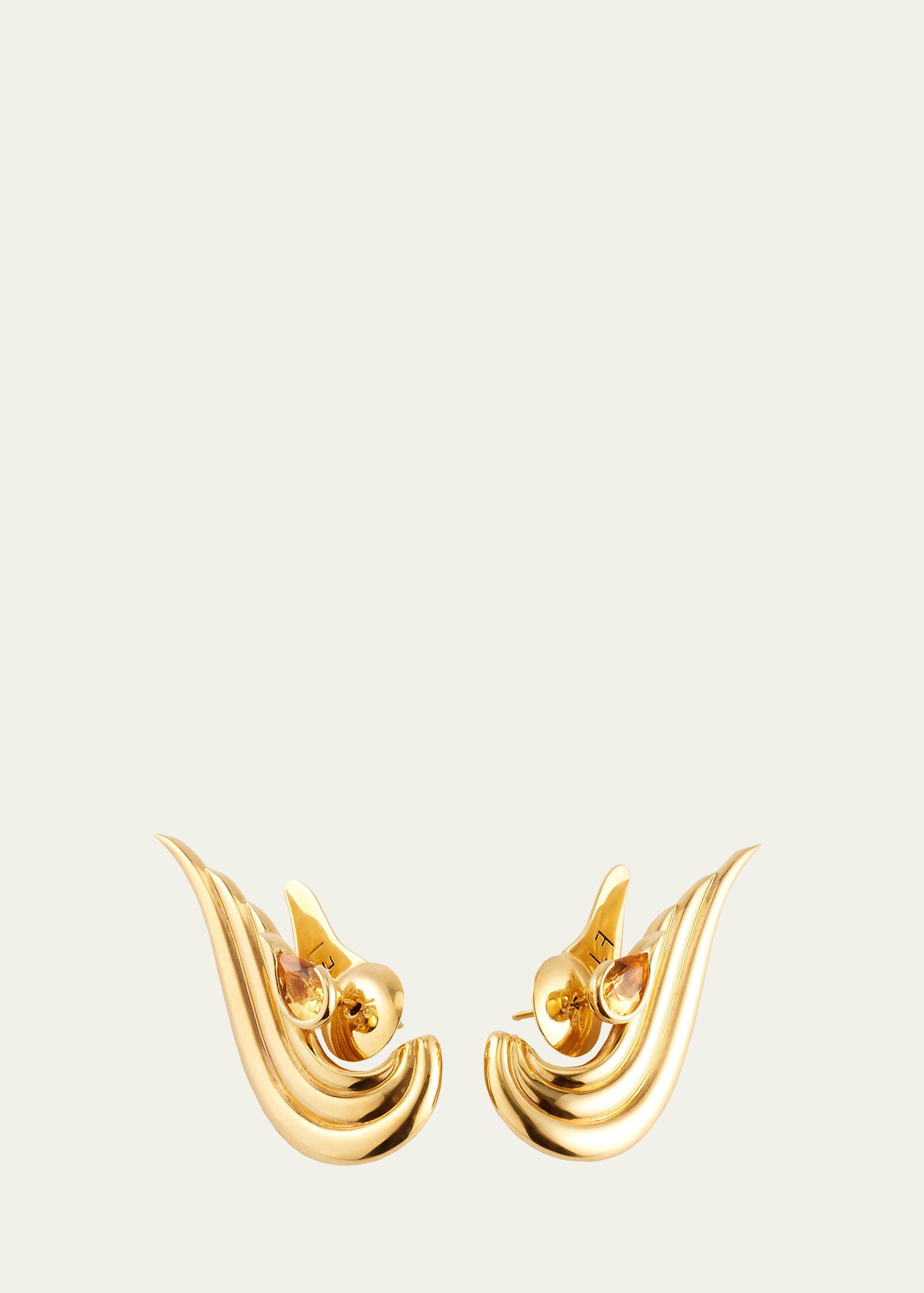 Fernando Jorge Kindle Winged Earrings in 18k Yellow Gold and Citrine
