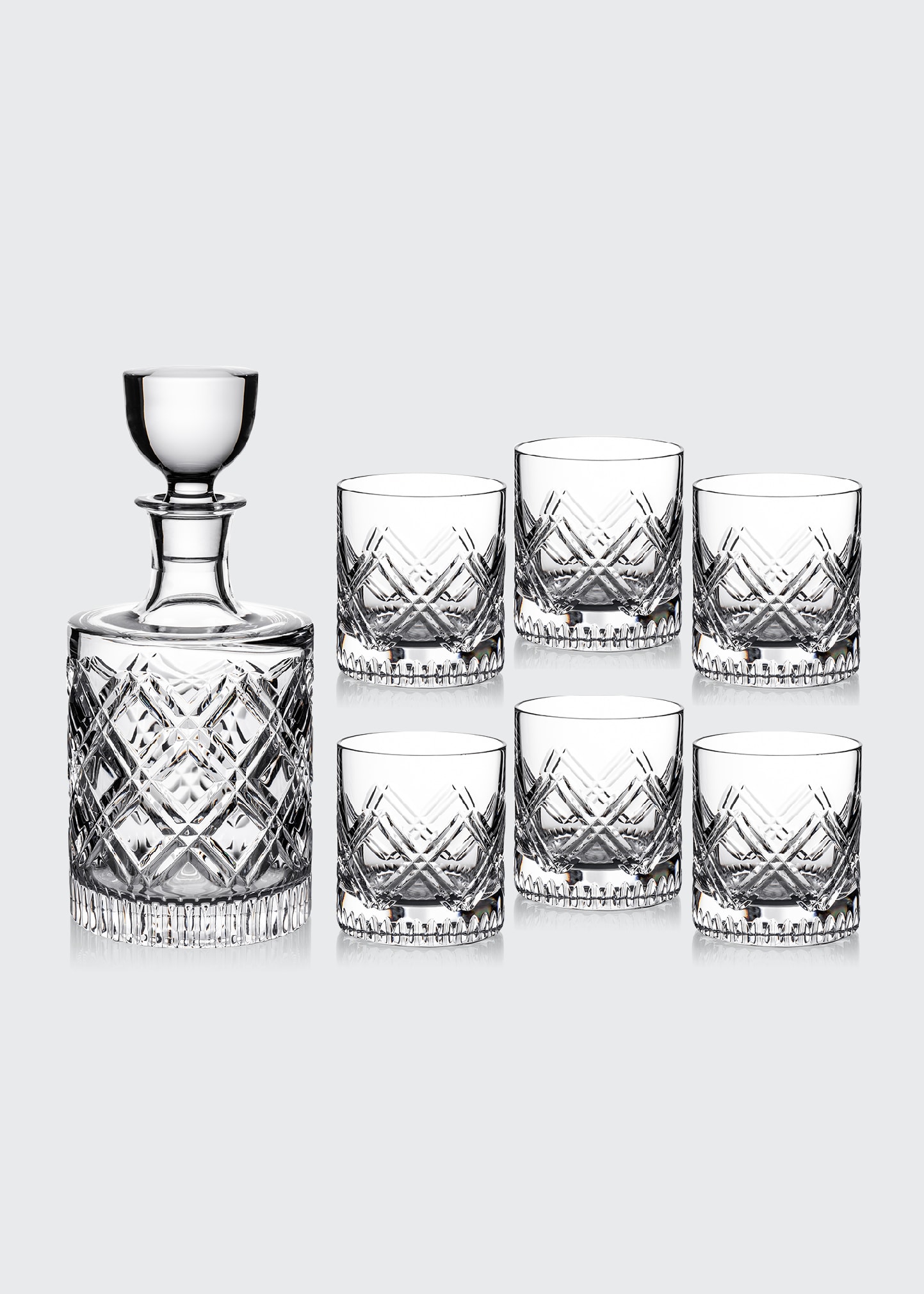 Marquis By Waterford Oblique Decanter And Tumbler Set, 7 Piece In Clear
