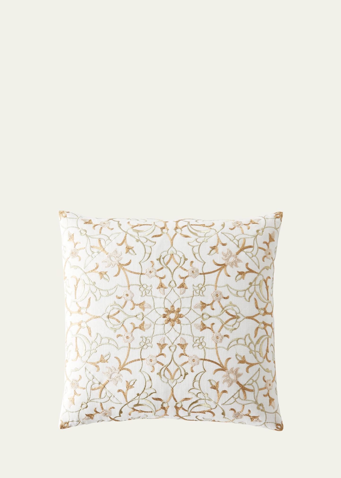 Callisto Home Aleksi Gold Embroidered Pillow 22" ModeSens