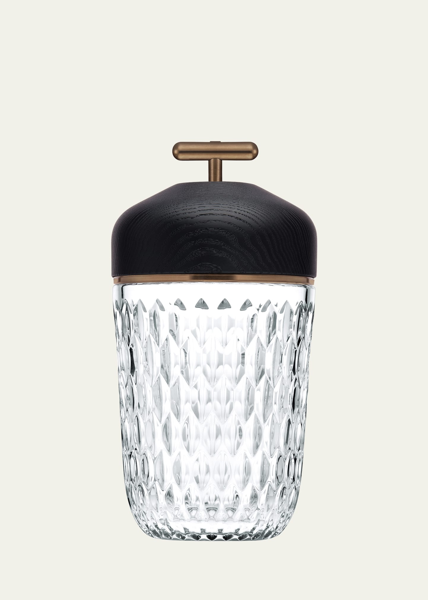 Saint Louis Crystal Folia Portable Crystal Lamp, Black Wood