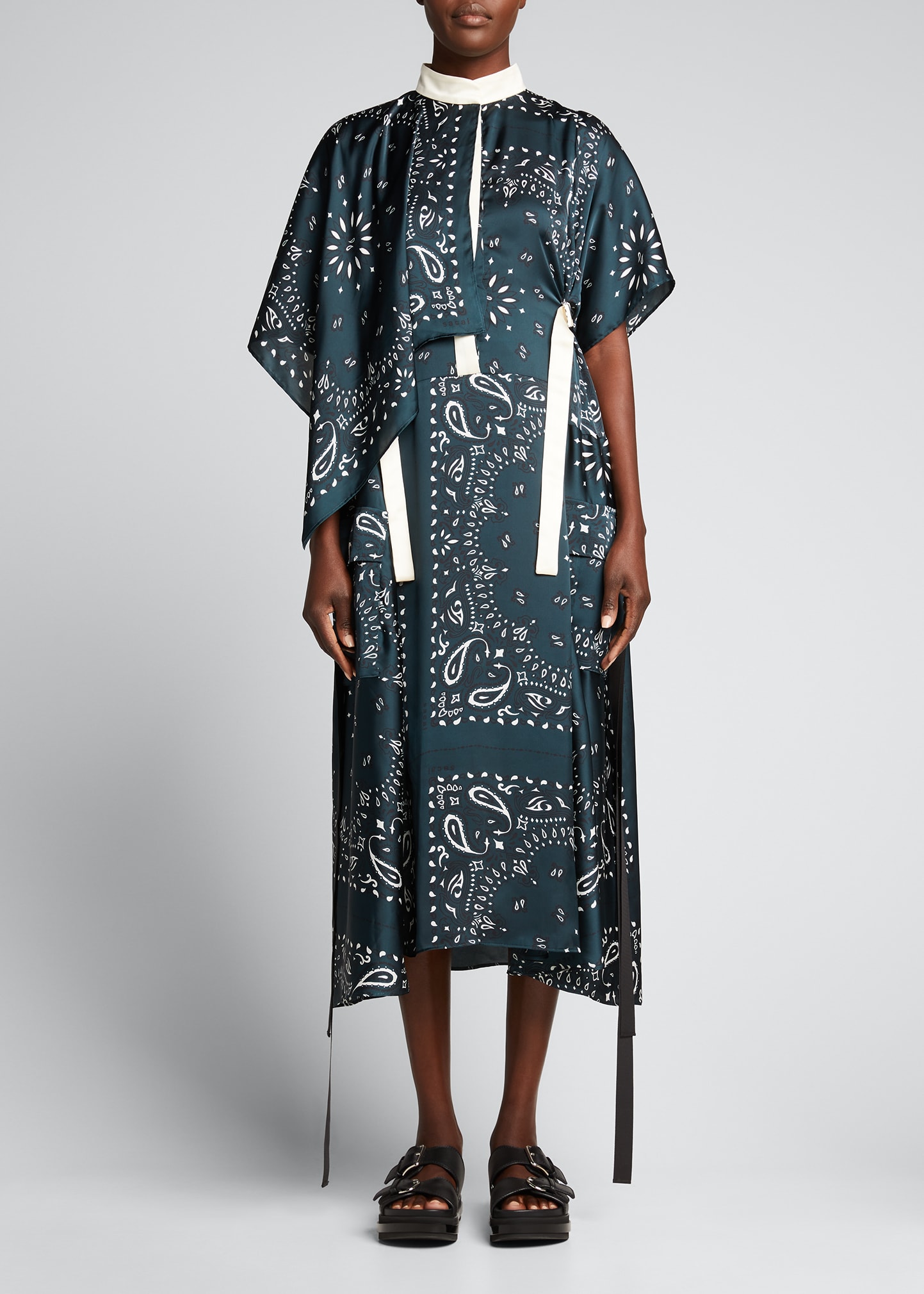 限定特価22ss sacai Bandana Print Dress paisley ロングワンピース