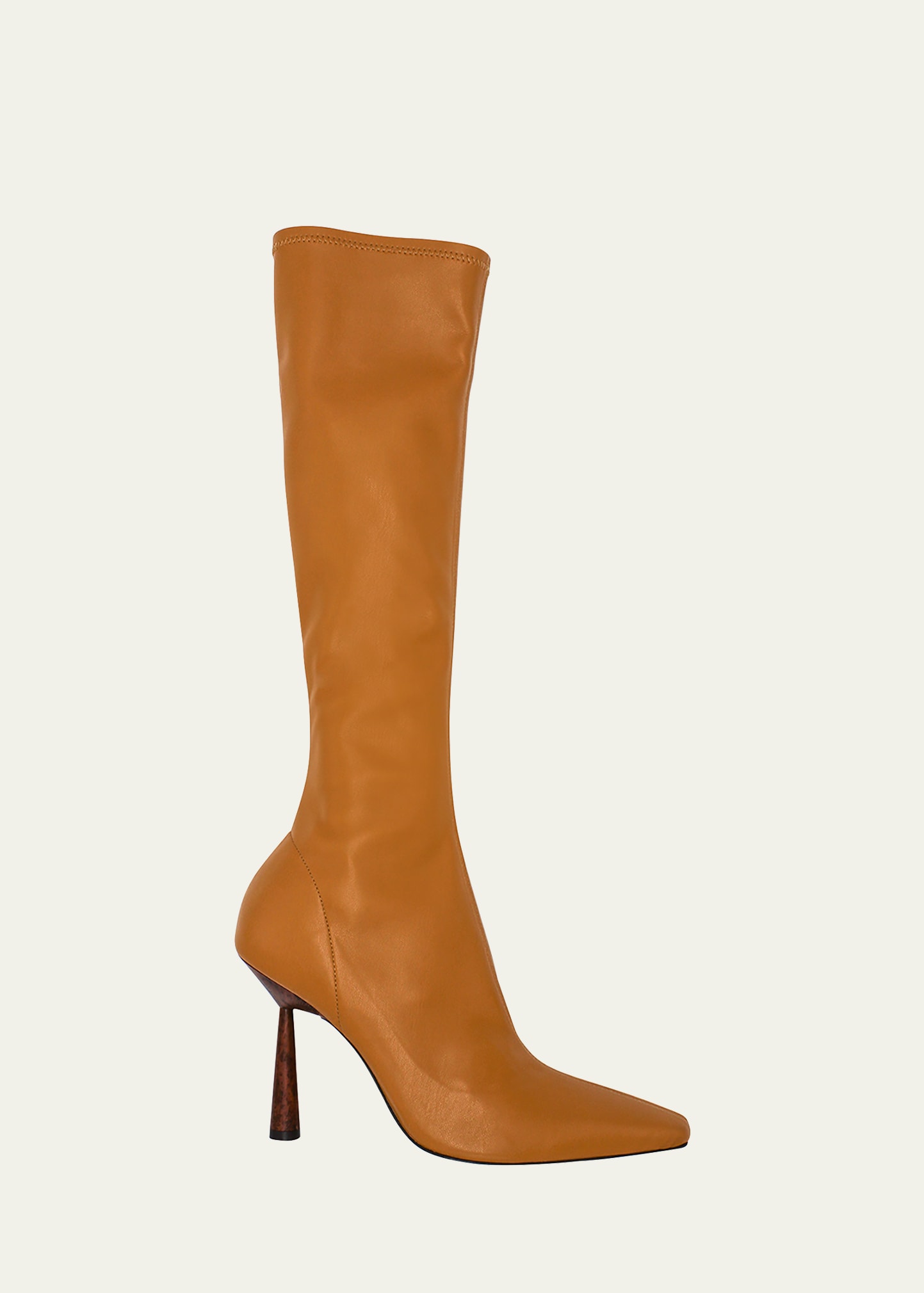GIA/RHW 100mm Stretch Faux-Leather Knee-High Boots