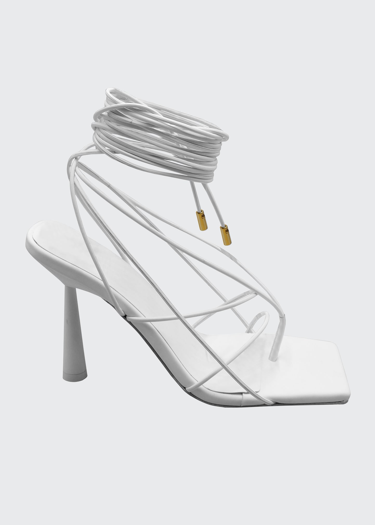 GIA/RHW 100mm Strappy Ankle-Tie Thong Sandals