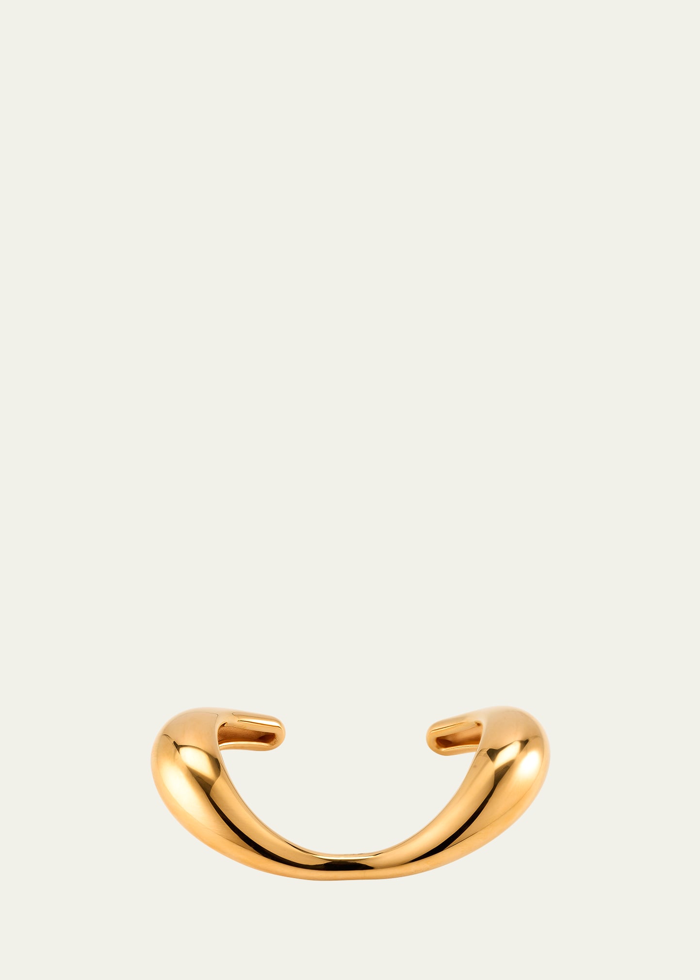 CHARLOTTE CHESNAIS LIPS CURVED CUFF BRACELET IN GOLD VERMEIL