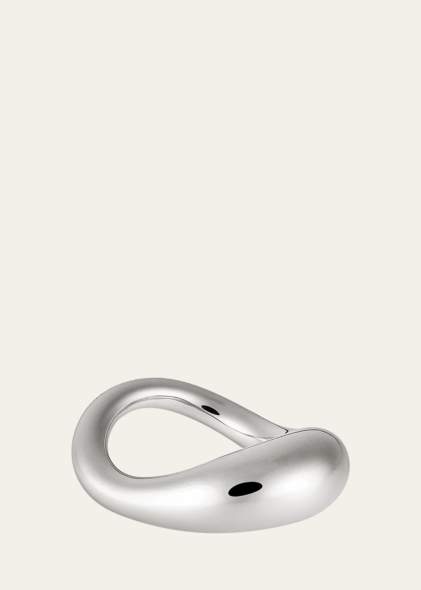 Lips Curved Single Band Ring in Silver