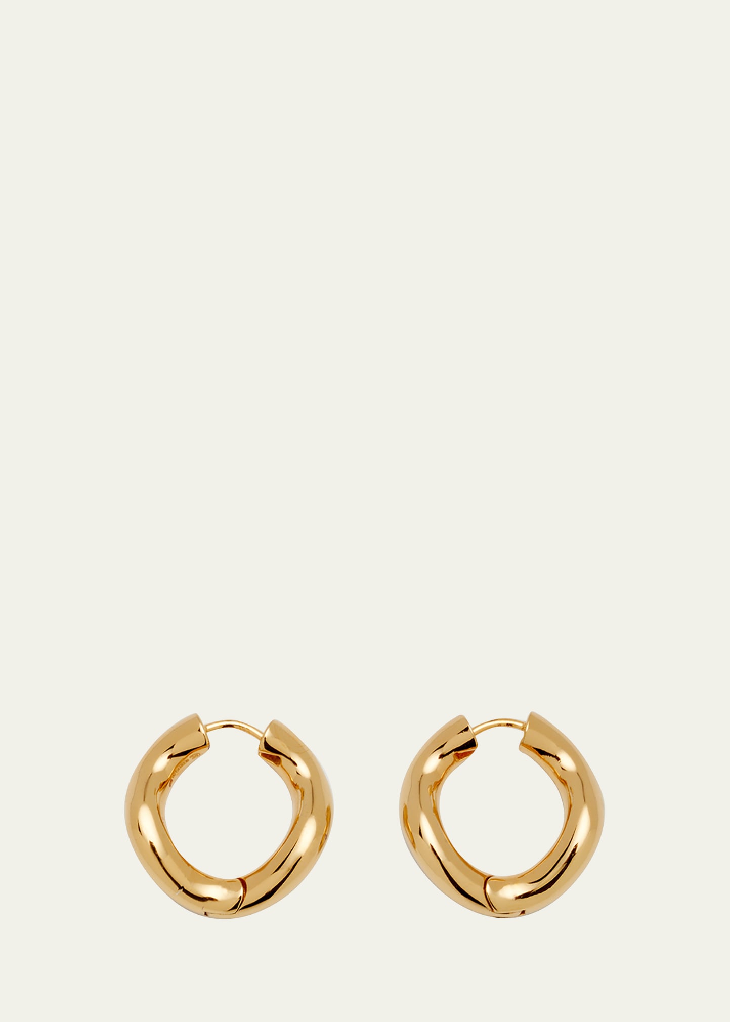 Shop Charlotte Chesnais Wave Small Hoop Earrings In Gold Vermeil