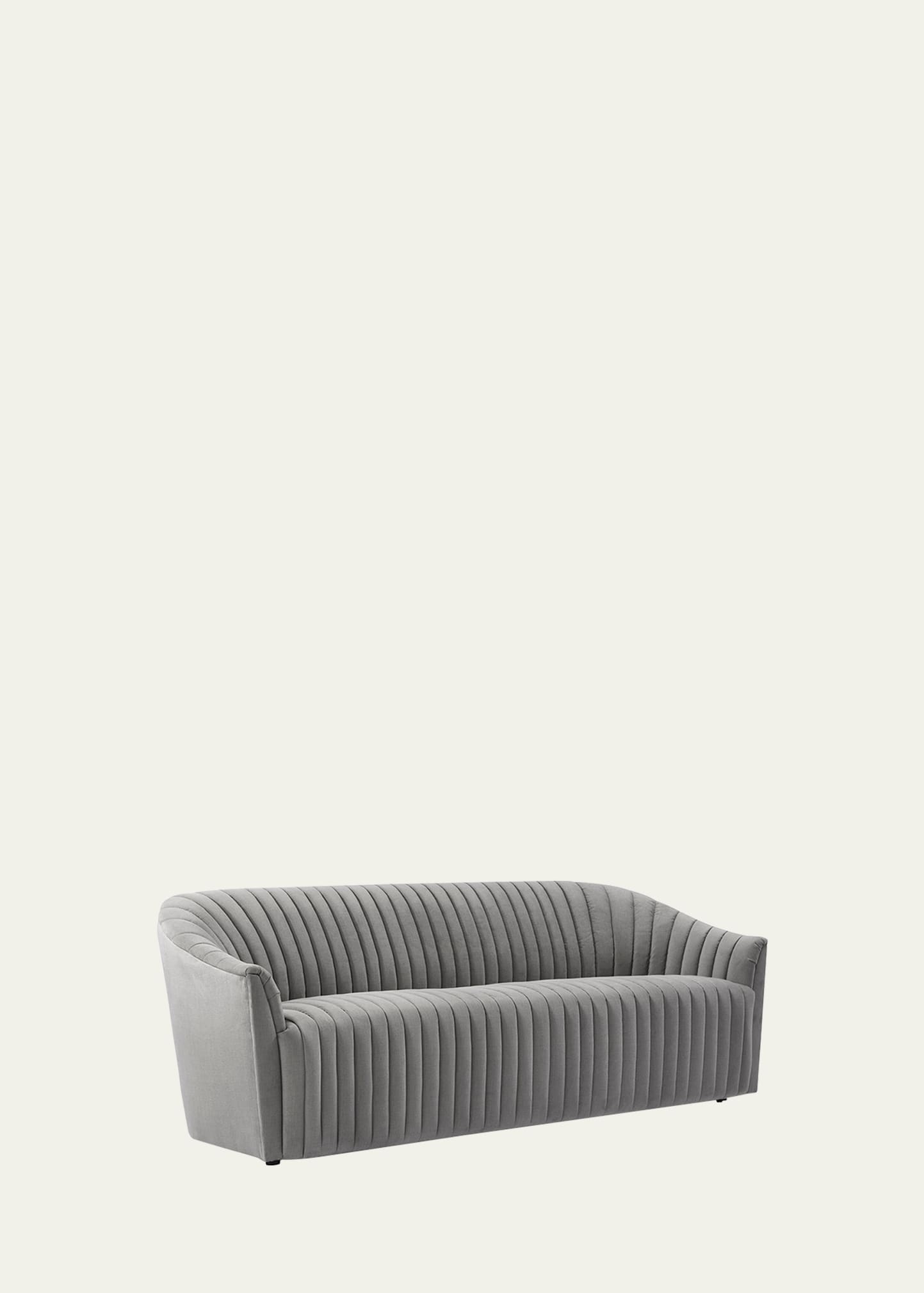 Interlude Home Channel Sofa, 90" In Grey