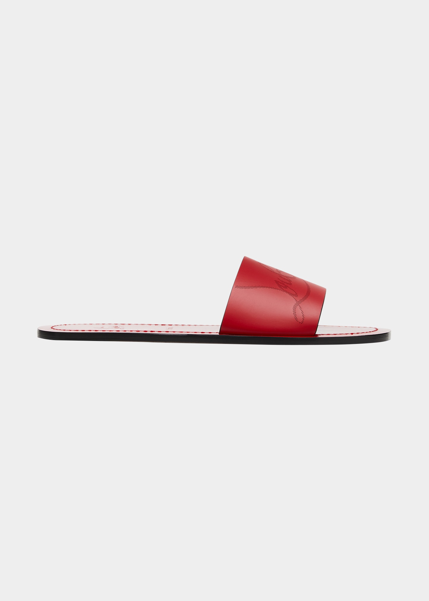 Christian Louboutin Men's Coolraoul Leather Slide Sandals