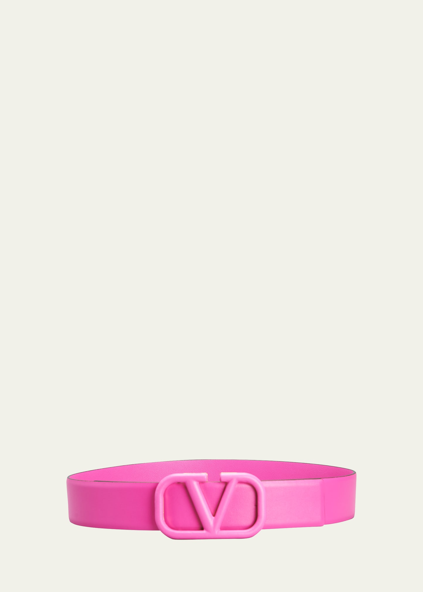Valentino Garavani Vlogo Tonal Calf Leather Belt In Pink