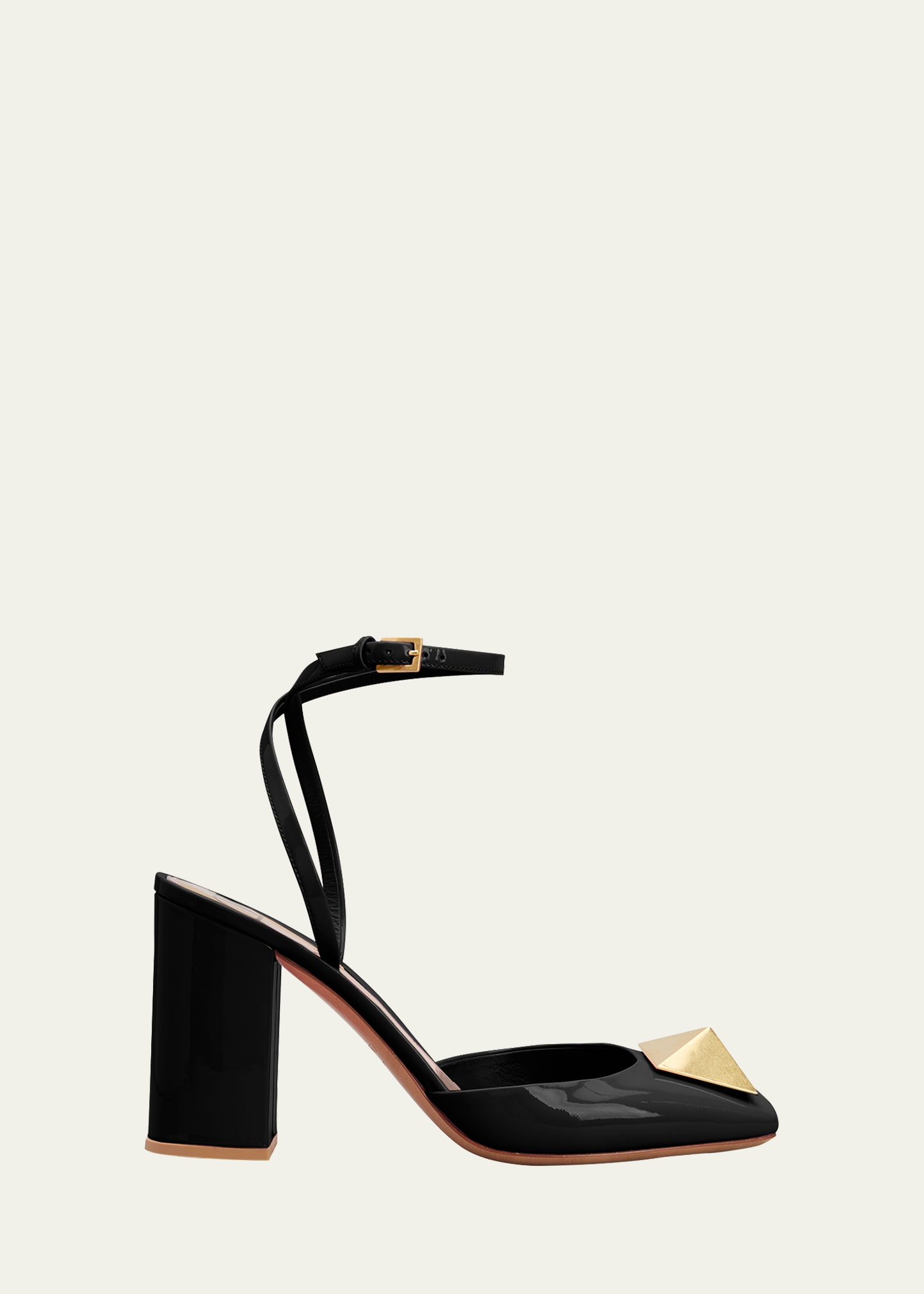 Valentino Garavani One Stud 90 Mm Patent Leather Pumps In Nero