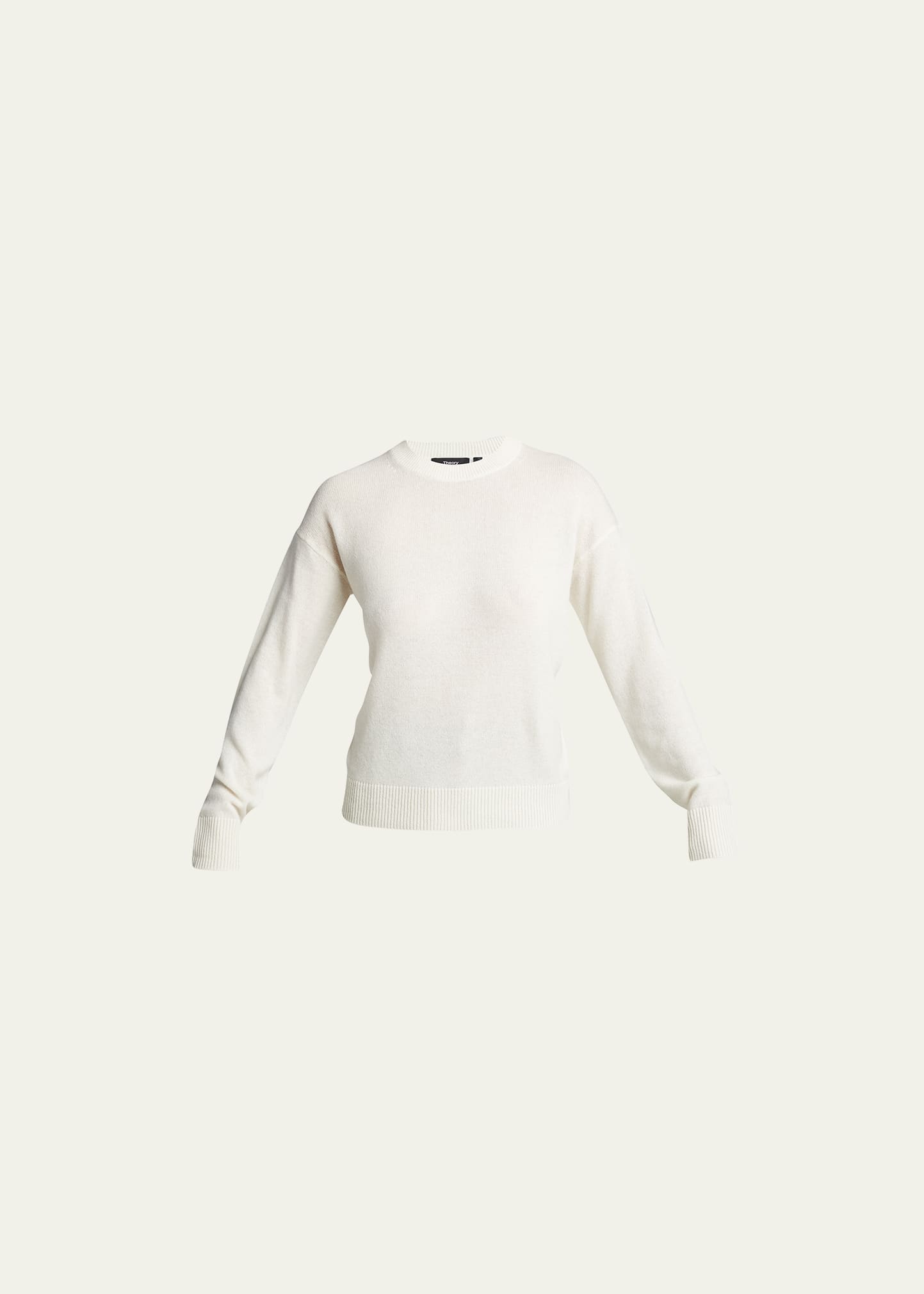 Theory Easy Cashmere Crewneck Sweater In Ivory