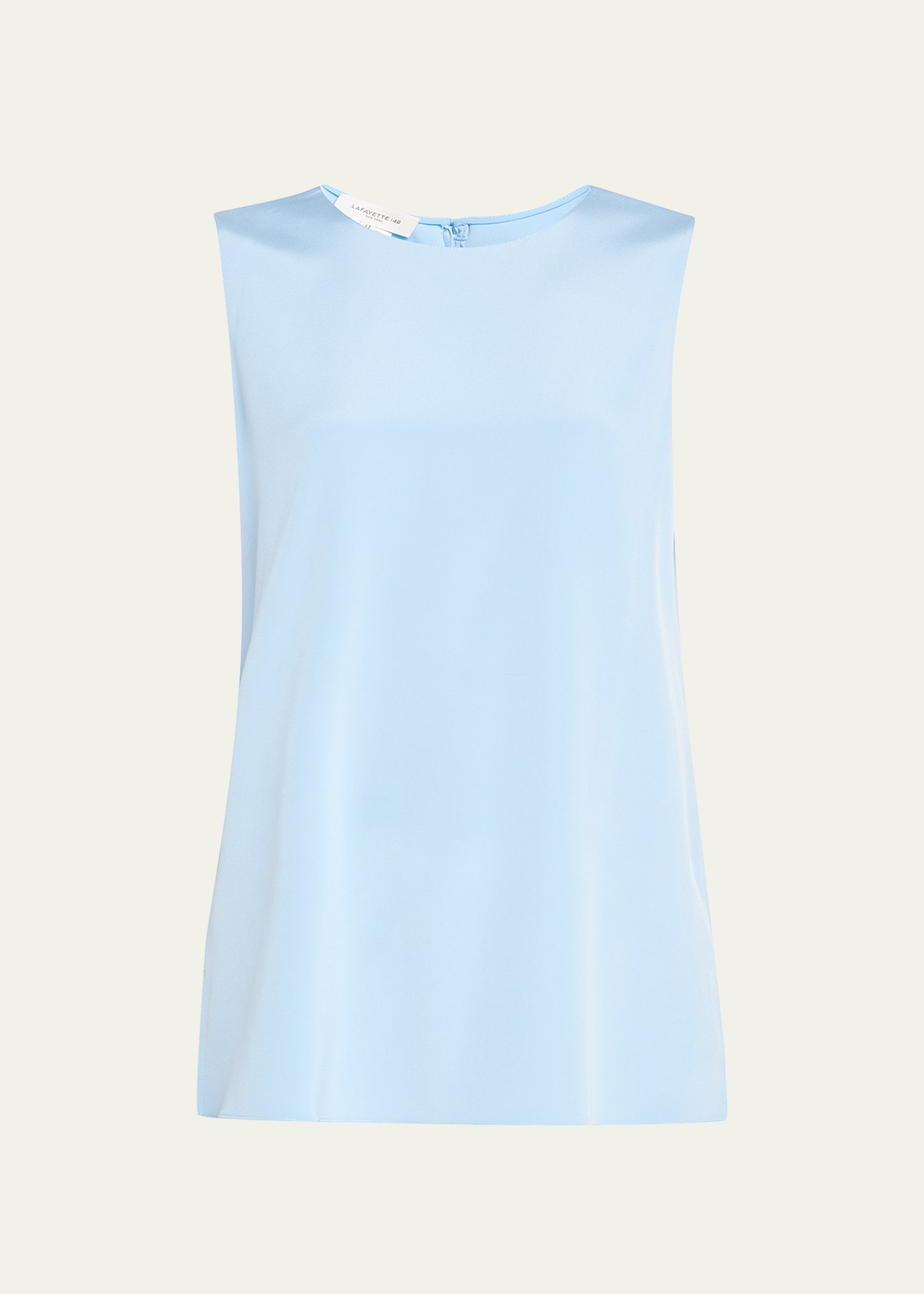Lafayette 148 Adela Sleeveless Silk Top In Cool Blue