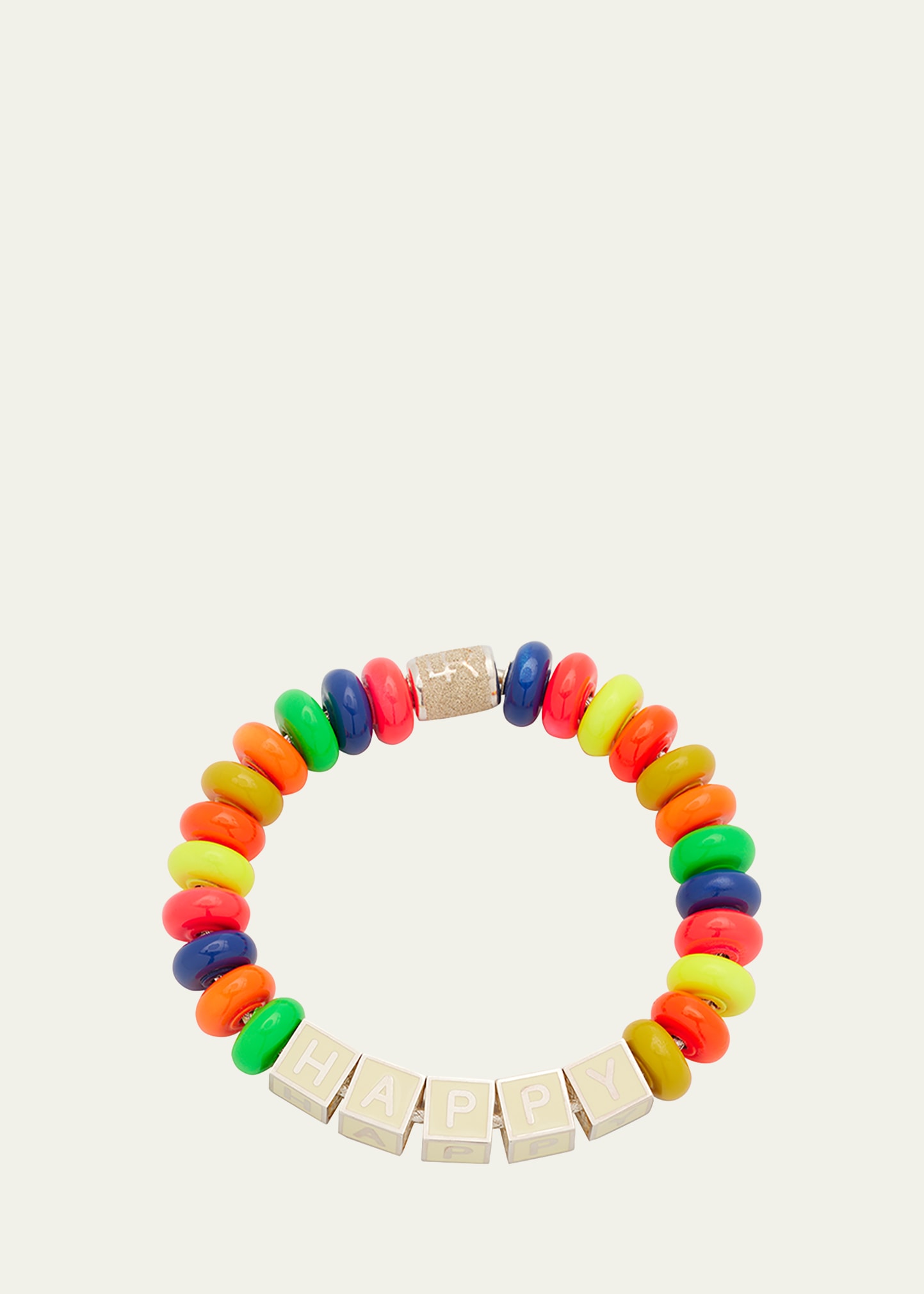 Lauren Rubinski Rainbow Happy Bracelet With Enamel On Silver Donuts