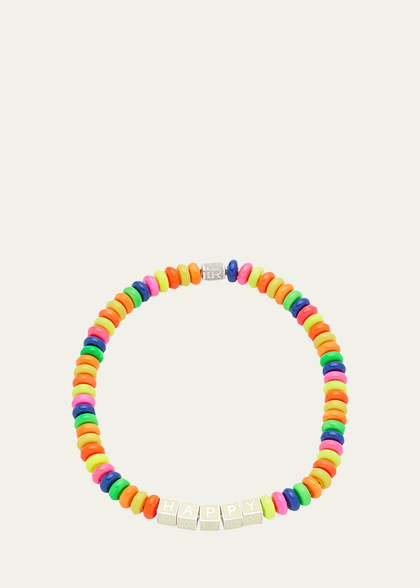 Lauren Rubinski Rainbow Happy Necklace With Enamel On Silver Donuts