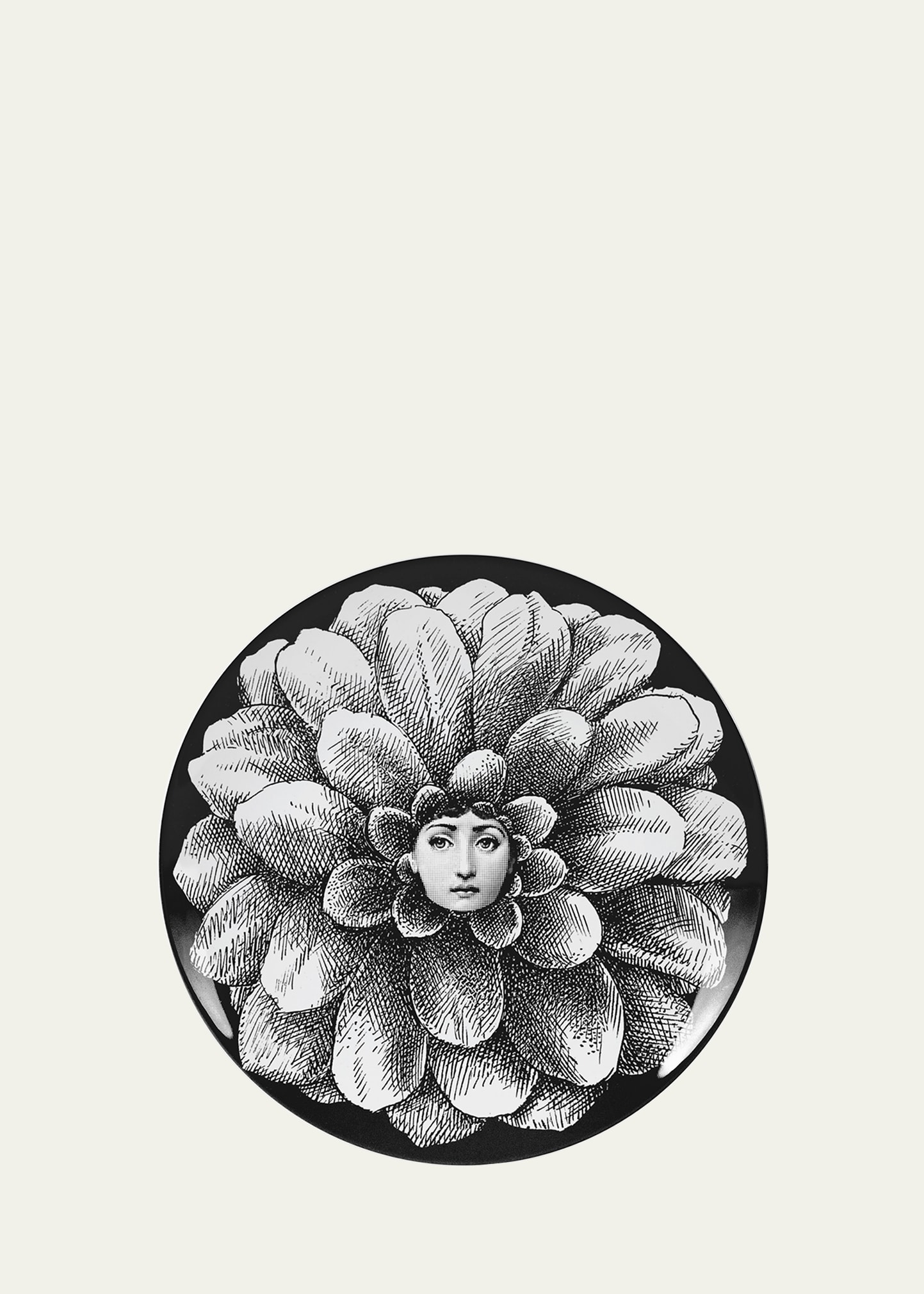 Fornasetti Wall Plate Tema E Variazioni N124 In Black/white