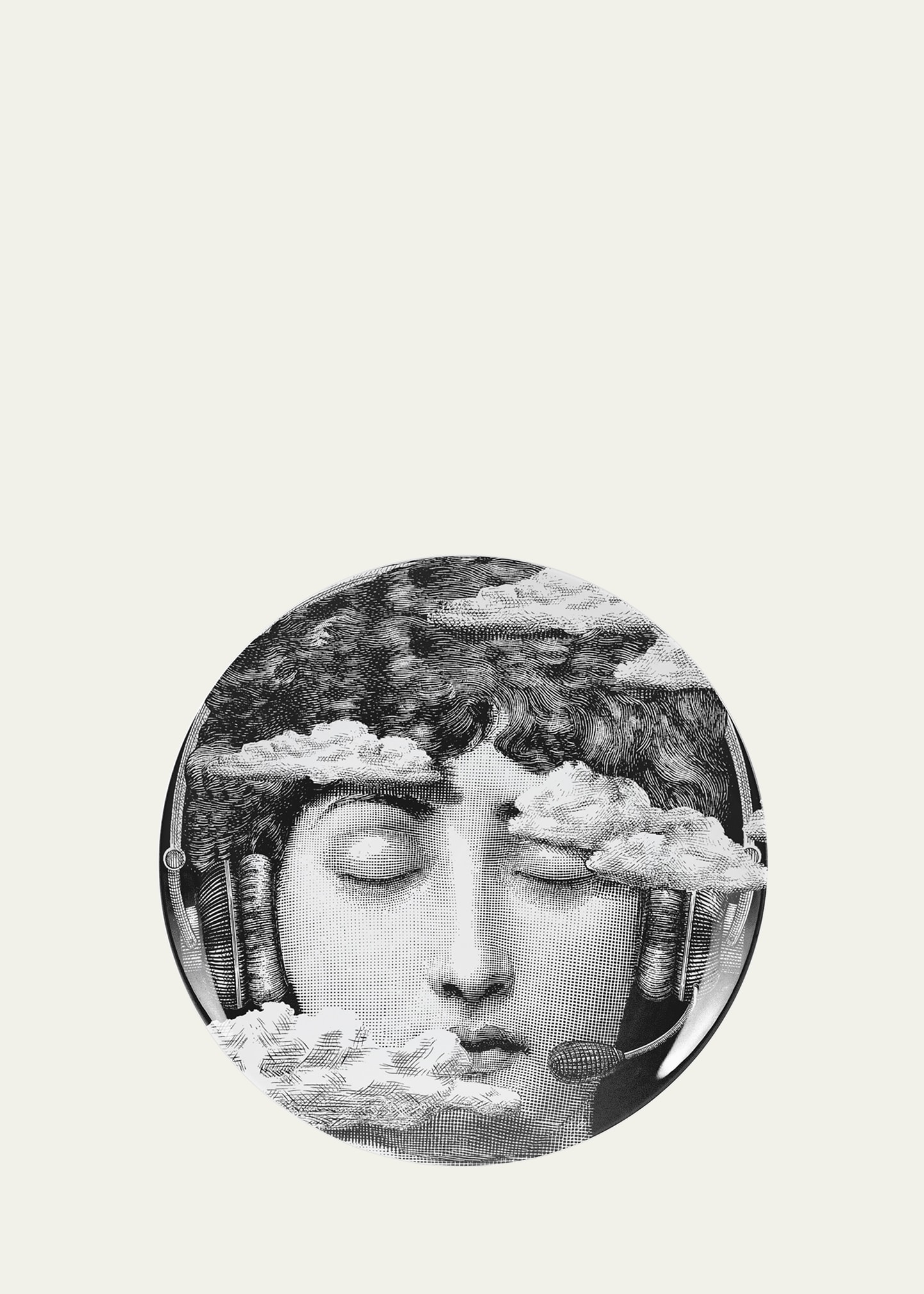Fornasetti Wall Plate Tema E Variazioni N402 In Black/white