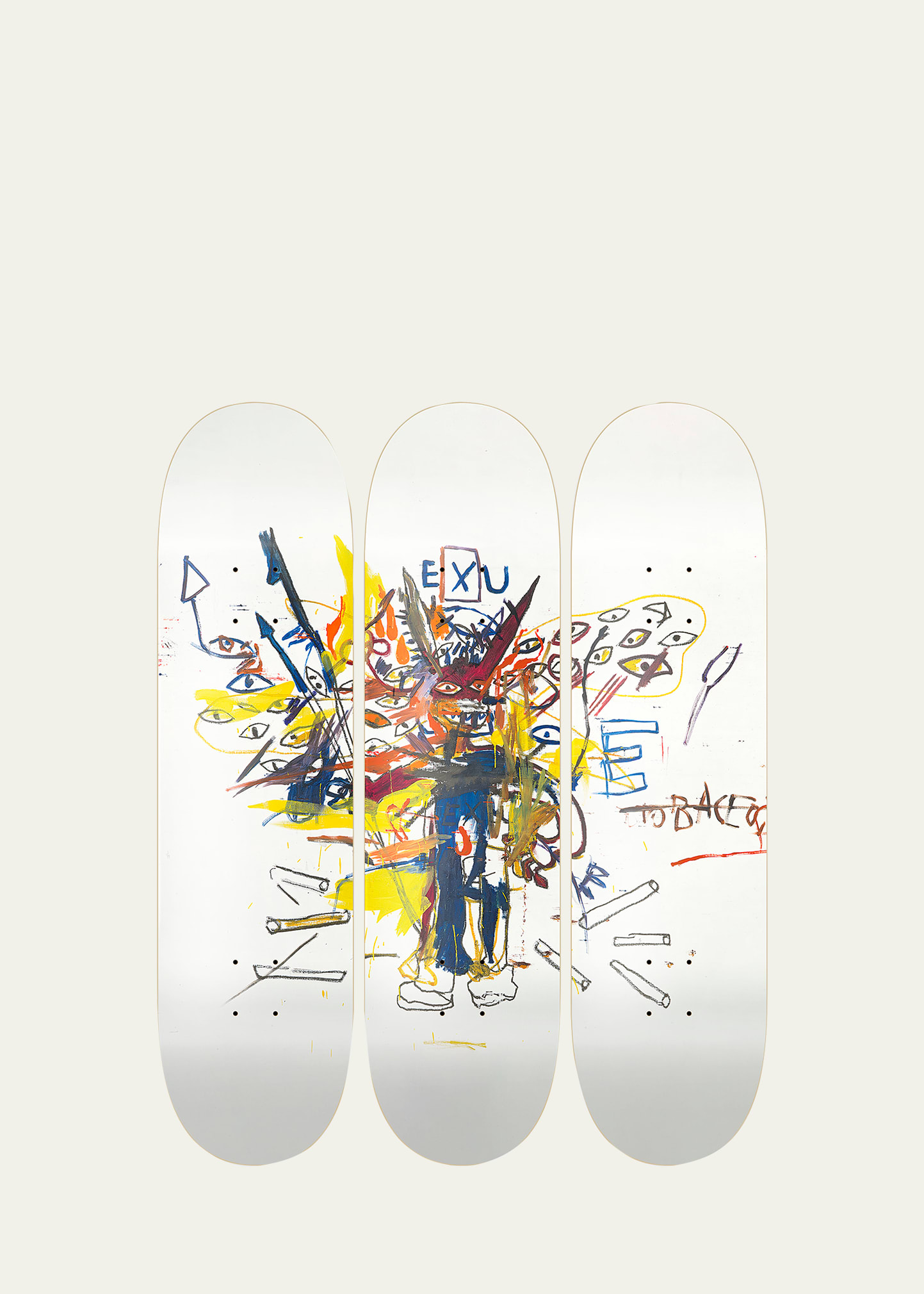 Basquiat Exu by Jean-Michel Basquiat Skateboard Wall Art, Set of 3