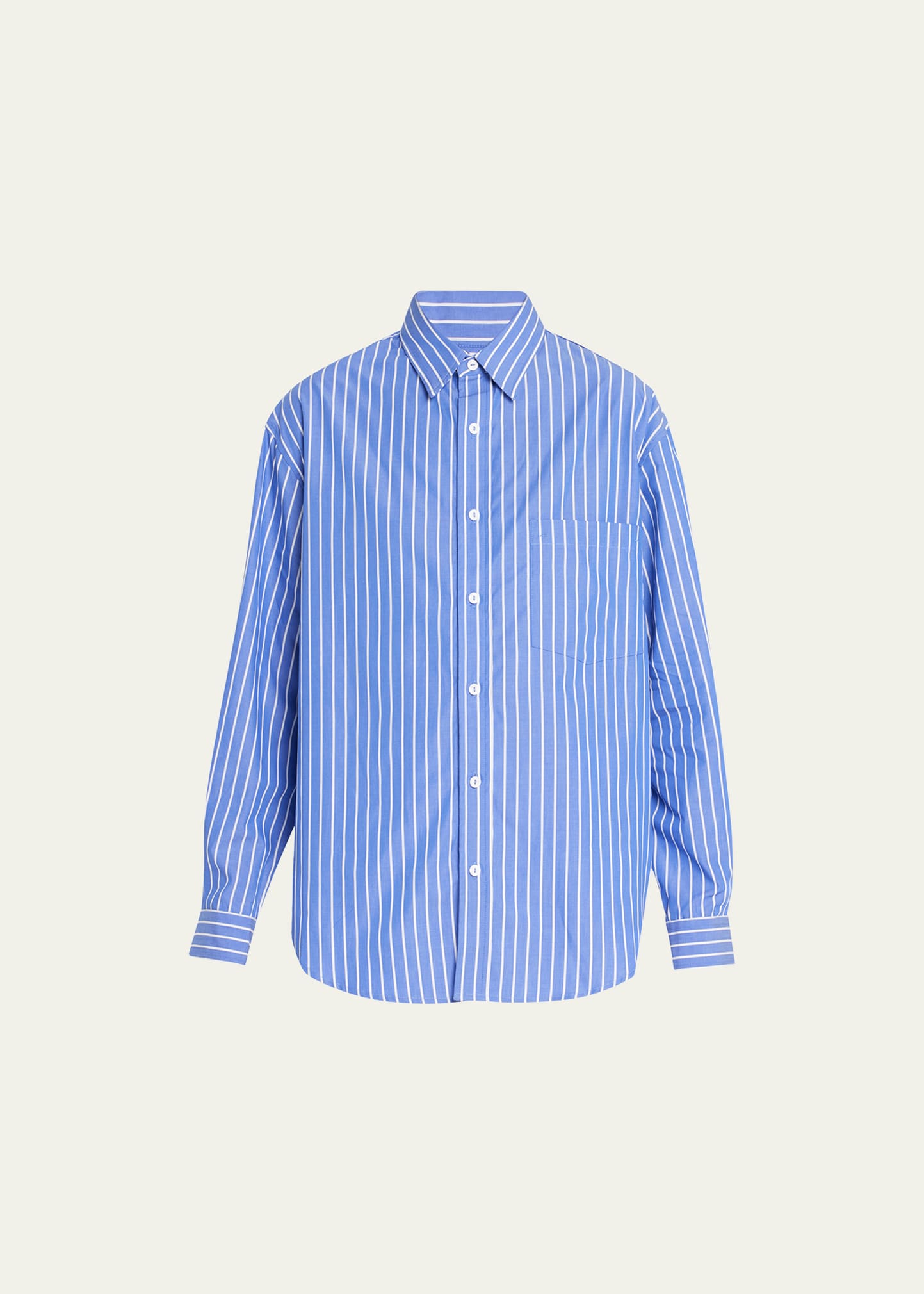 Shop Matteau Classic Stripe Shirt - Bci Cotton In Lapis