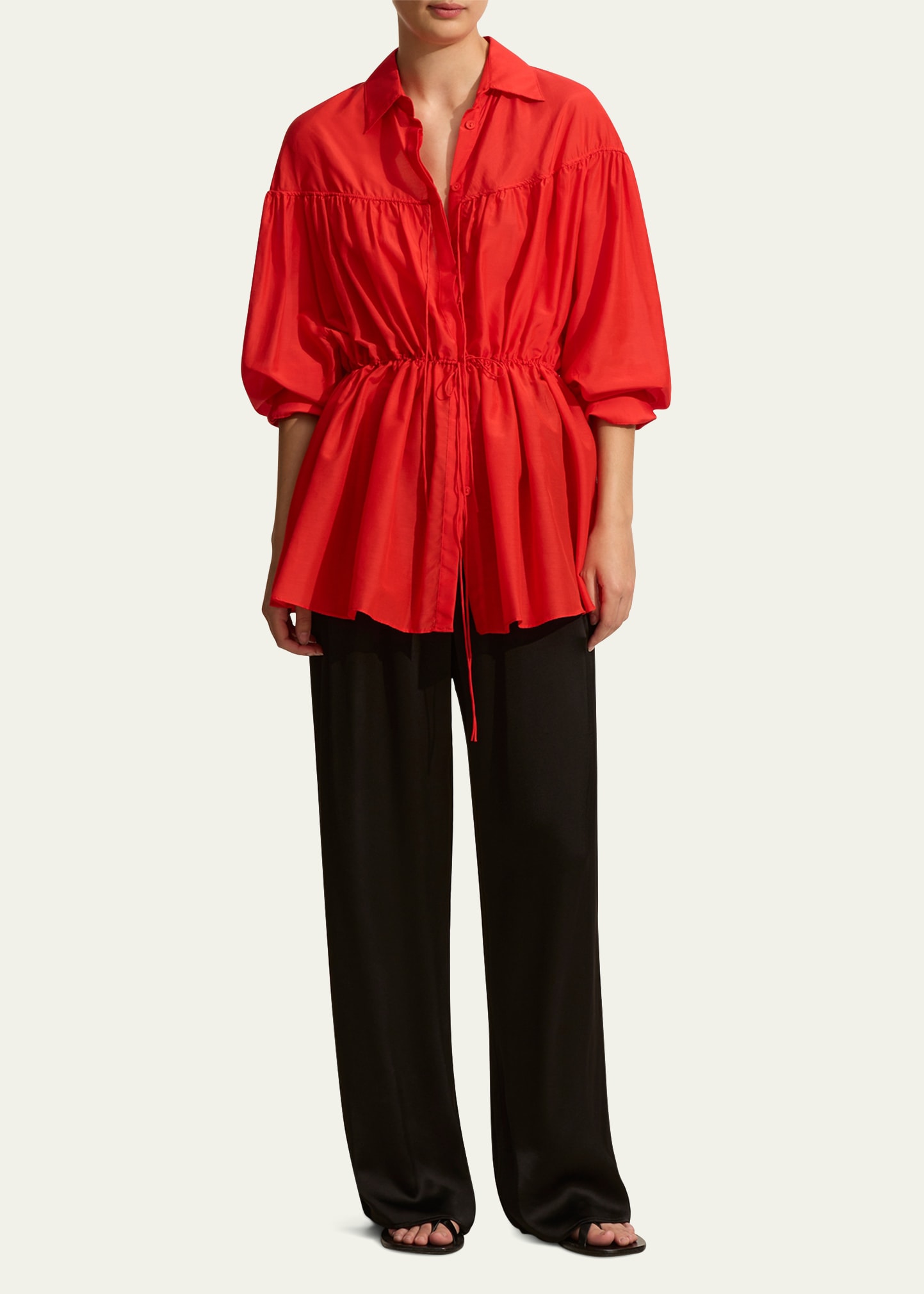 Matteau Drawcord Tunic In Rosso